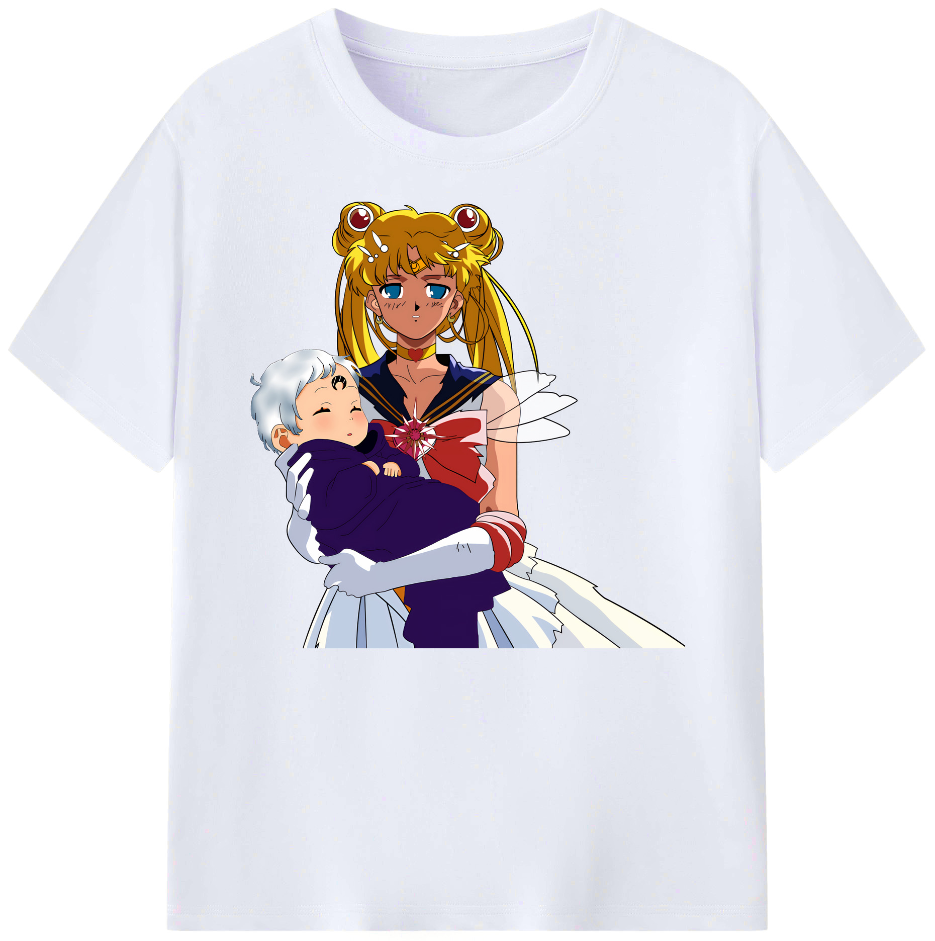 （画像用） 美少女戦士セーラームーン 月野 うさぎ つきの うさぎ Sailor Moon Tsukino Usagi 綿100％ メンズ半袖Tシャツ｜肌触りやわらか＆通気性