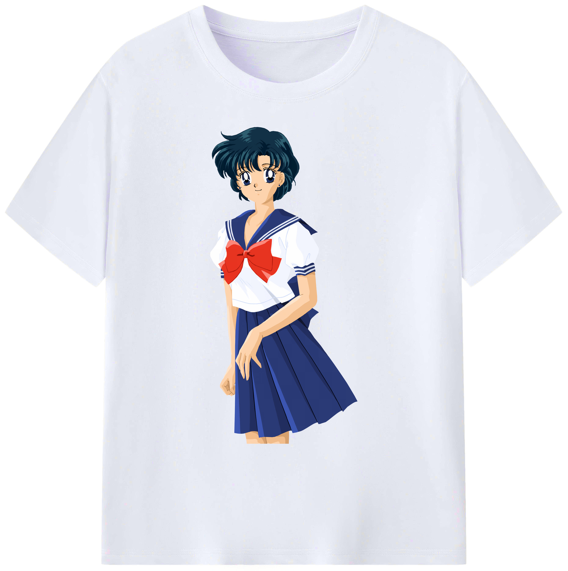 （画像用） 美少女戦士セーラームーン 水野 亜美 みずの あみ Sailor Moon Mizuno Ami 綿100％ メンズ半袖Tシャツ｜肌触りやわらか＆通気性