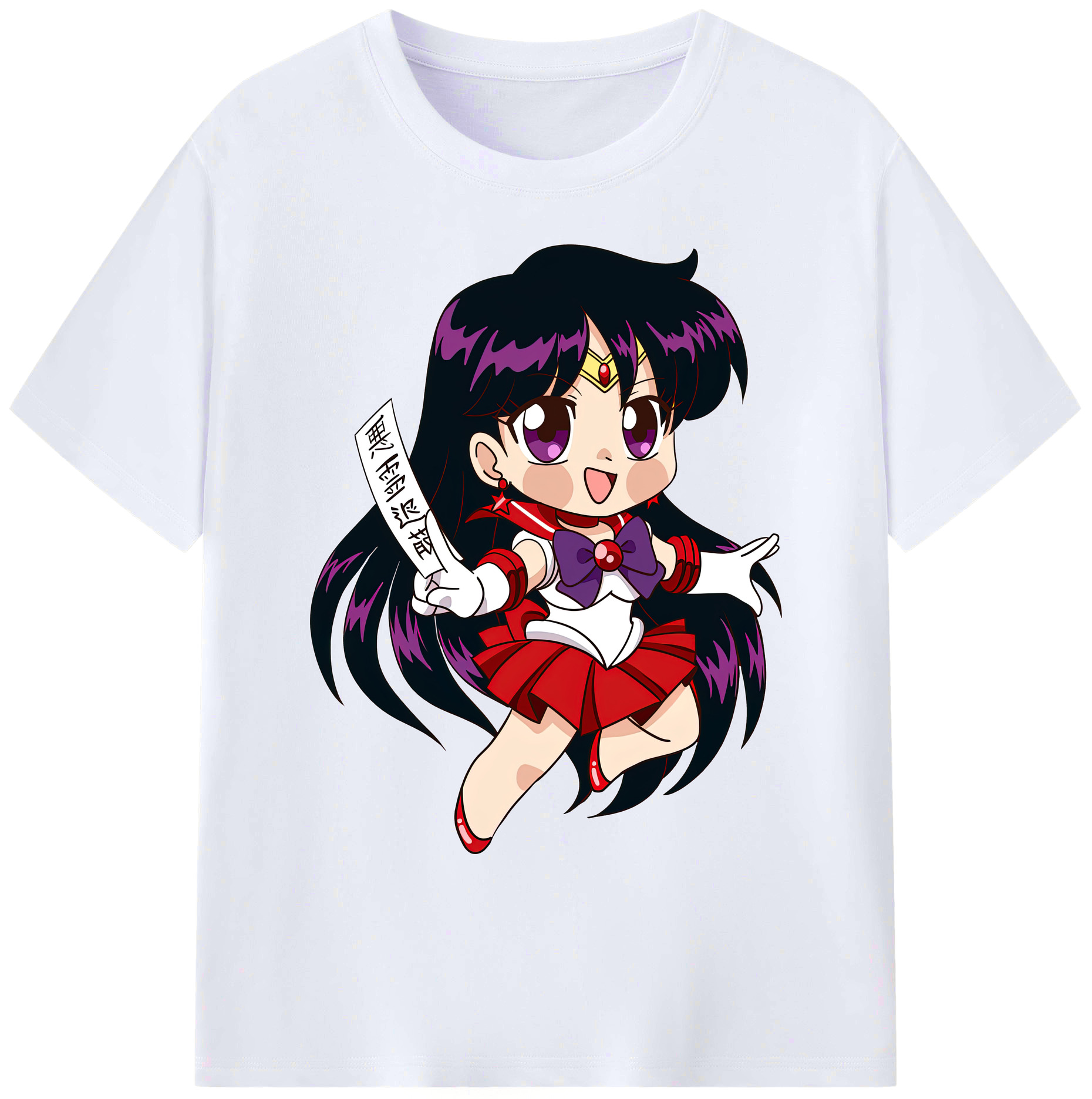 （画像用） 美少女戦士セーラームーン 火野レイ ひの レイ Sailor Moon Hino Rei （セーラーマーズ,Sailor Mars） 綿100％ メンズ半袖Tシャツ｜肌触りやわらか＆通気性