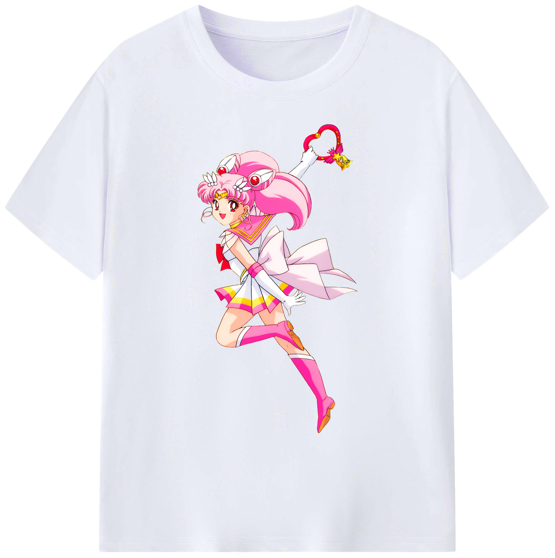 （画像用） 美少女戦士セーラームーン ちびうさ Sailor Moon Chibiusa Tsukino Usagi Small Lady Serenity 綿100％ メンズ半袖Tシャツ｜肌触りやわらか＆通気性