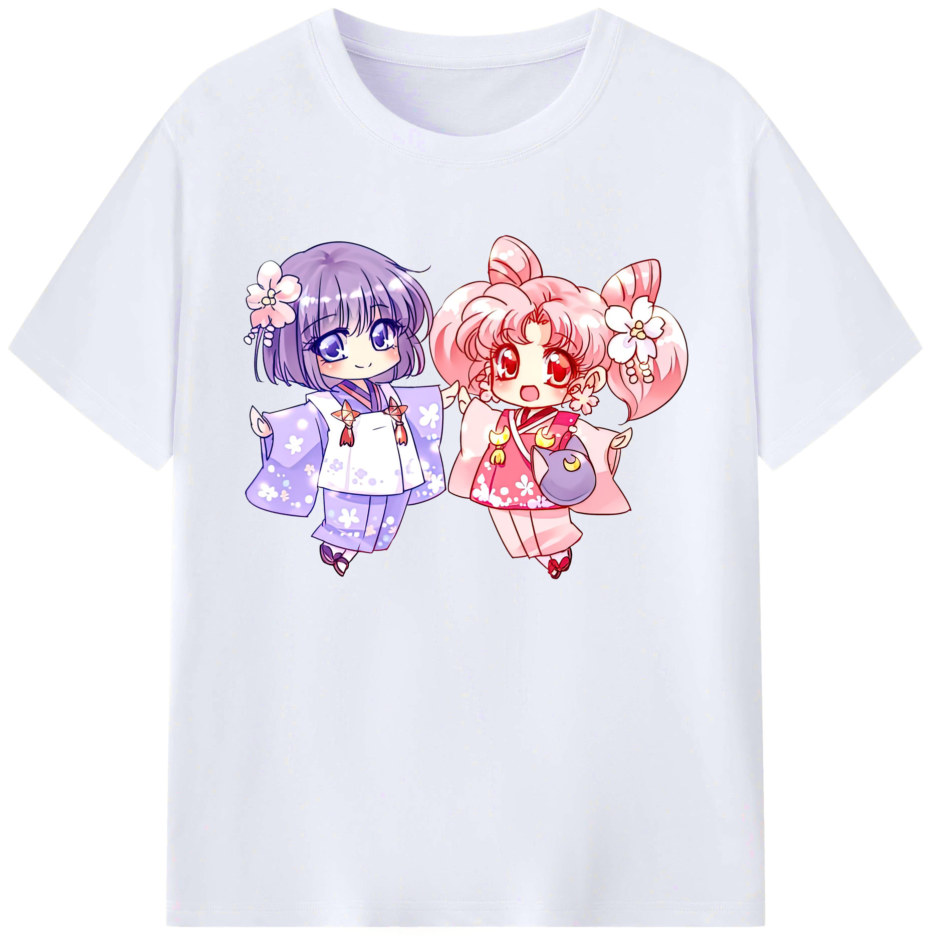 （画像用） 美少女戦士セーラームーン ちびうさ Sailor Moon Chibiusa Tsukino Usagi Small Lady Serenity 綿100％ メンズ半袖Tシャツ｜肌触りやわらか＆通気性