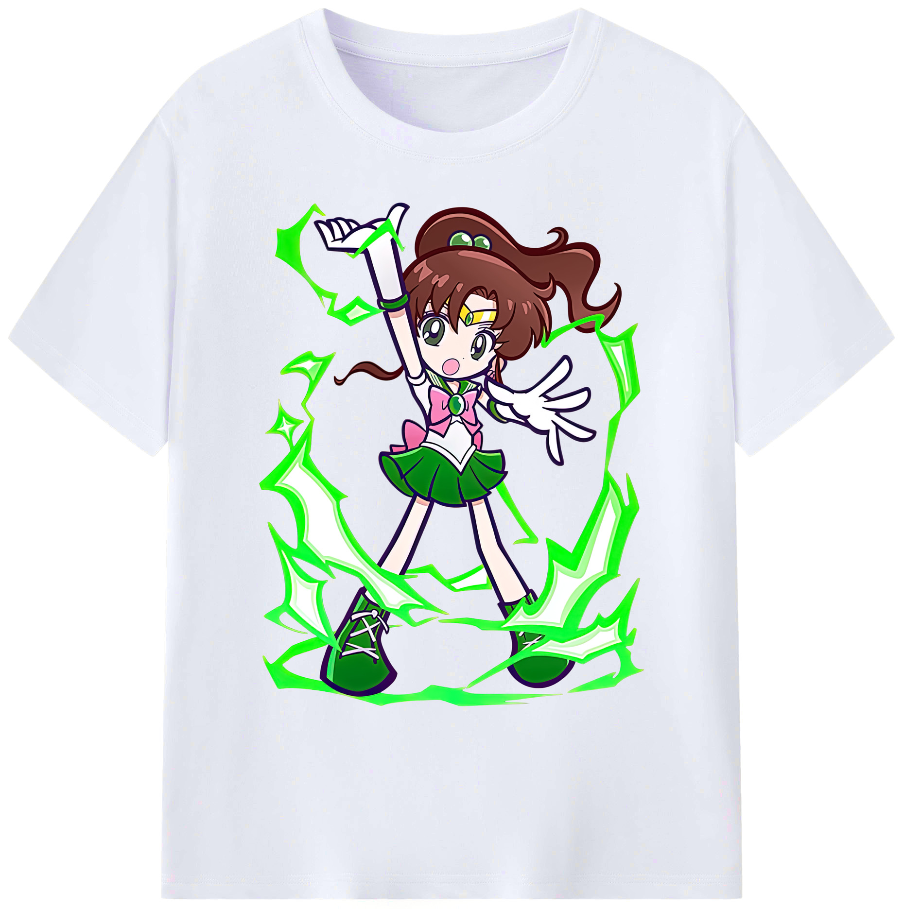 （画像用） 美少女戦士セーラームーン 木野 まこと きの まこと Sailor Moon Kino Makoto （セーラージュピター；Sailor Jupiter） 綿100％ メンズ半袖Tシャツ｜肌触りやわらか＆通気性