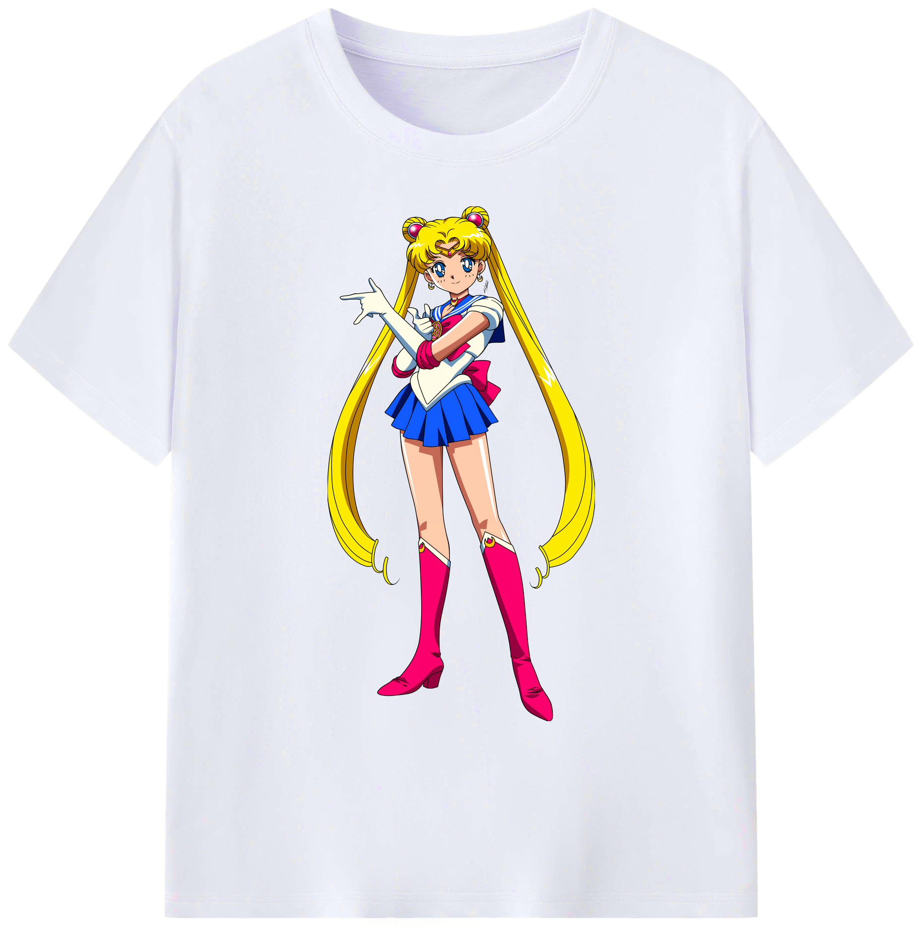 （画像用） 美少女戦士セーラームーン 月野 うさぎ つきの うさぎ Sailor Moon Tsukino Usagi 綿100％ メンズ半袖Tシャツ｜肌触りやわらか＆通気性