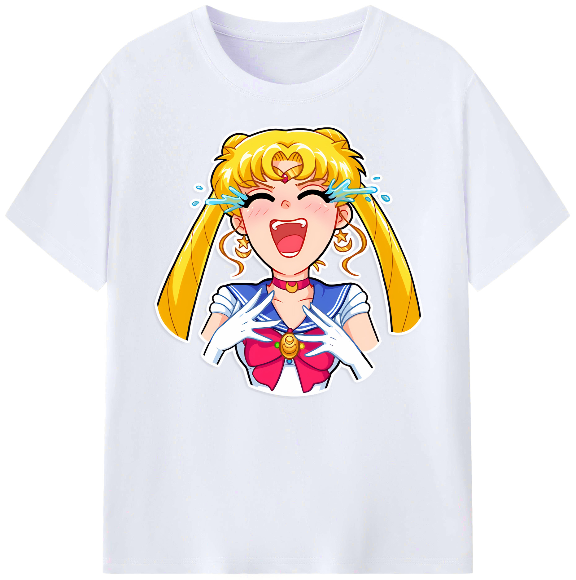 （画像用） 美少女戦士セーラームーン 月野 うさぎ つきの うさぎ Sailor Moon Tsukino Usagi 綿100％ メンズ半袖Tシャツ｜肌触りやわらか＆通気性
