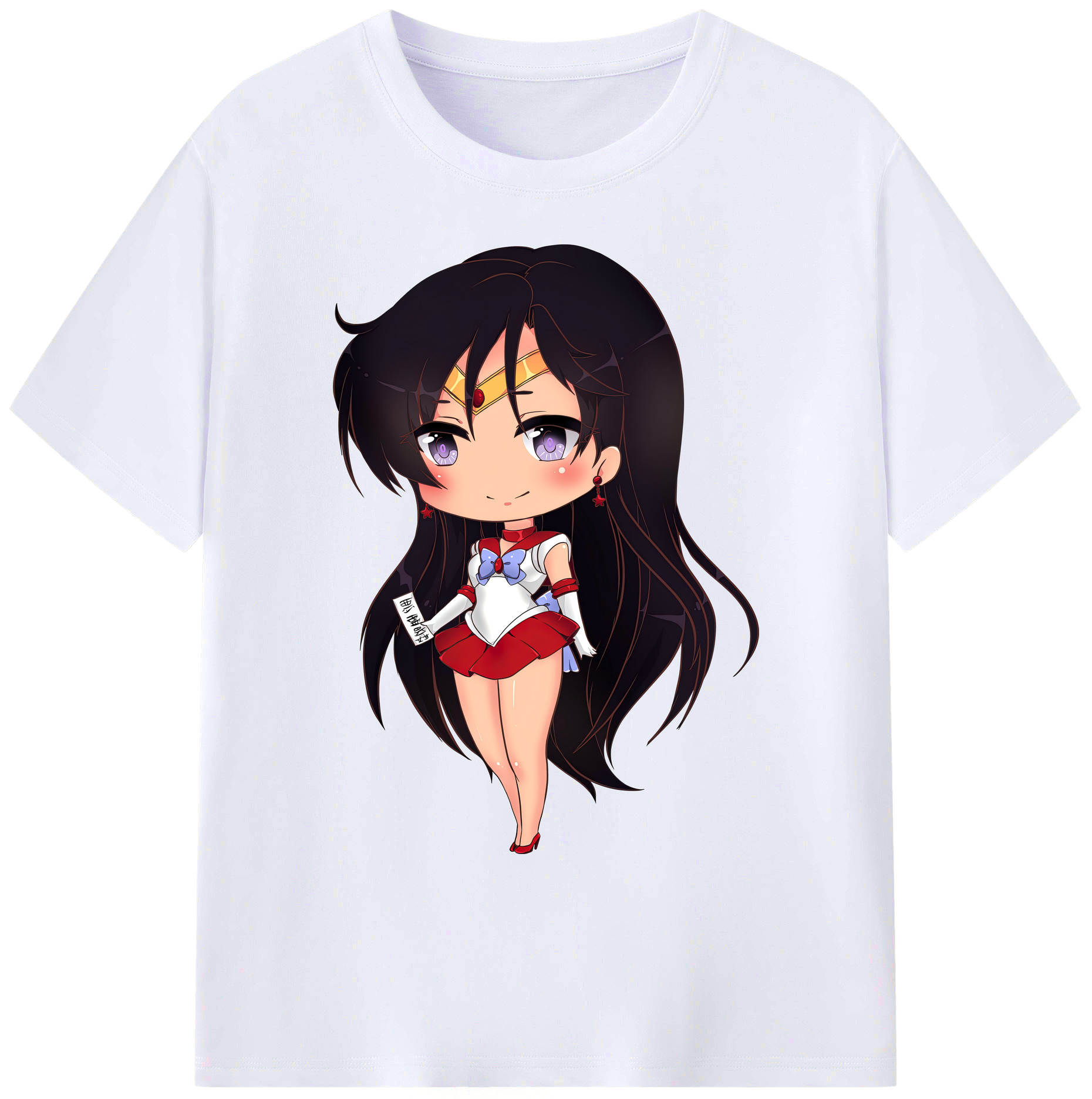 （画像用） 美少女戦士セーラームーン 火野レイ ひの レイ Sailor Moon Hino Rei （セーラーマーズ,Sailor Mars） 綿100％ メンズ半袖Tシャツ｜肌触りやわらか＆通気性