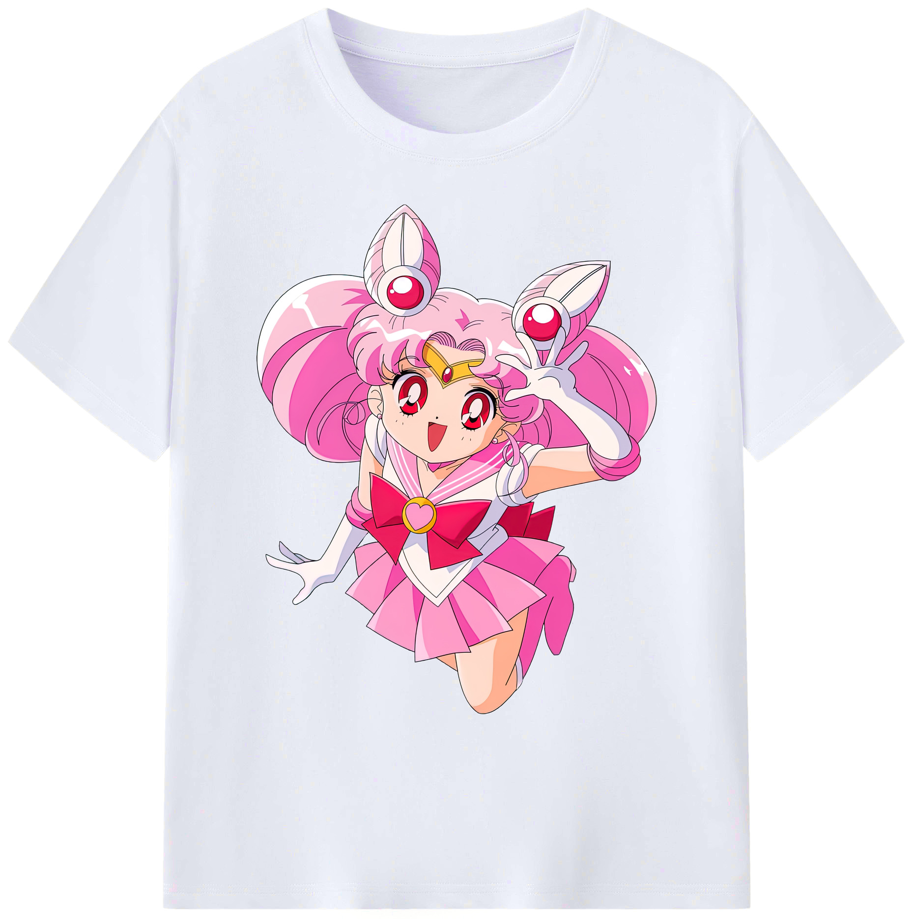 （画像用） 美少女戦士セーラームーン ちびうさ Sailor Moon Chibiusa Tsukino Usagi Small Lady Serenity 綿100％ メンズ半袖Tシャツ｜肌触りやわらか＆通気性