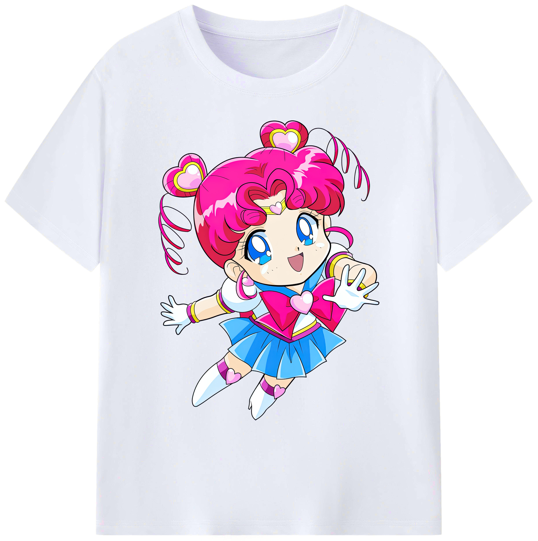 （画像用） 美少女戦士セーラームーン ちびうさ Sailor Moon Chibiusa Tsukino Usagi Small Lady Serenity 綿100％ メンズ半袖Tシャツ｜肌触りやわらか＆通気性