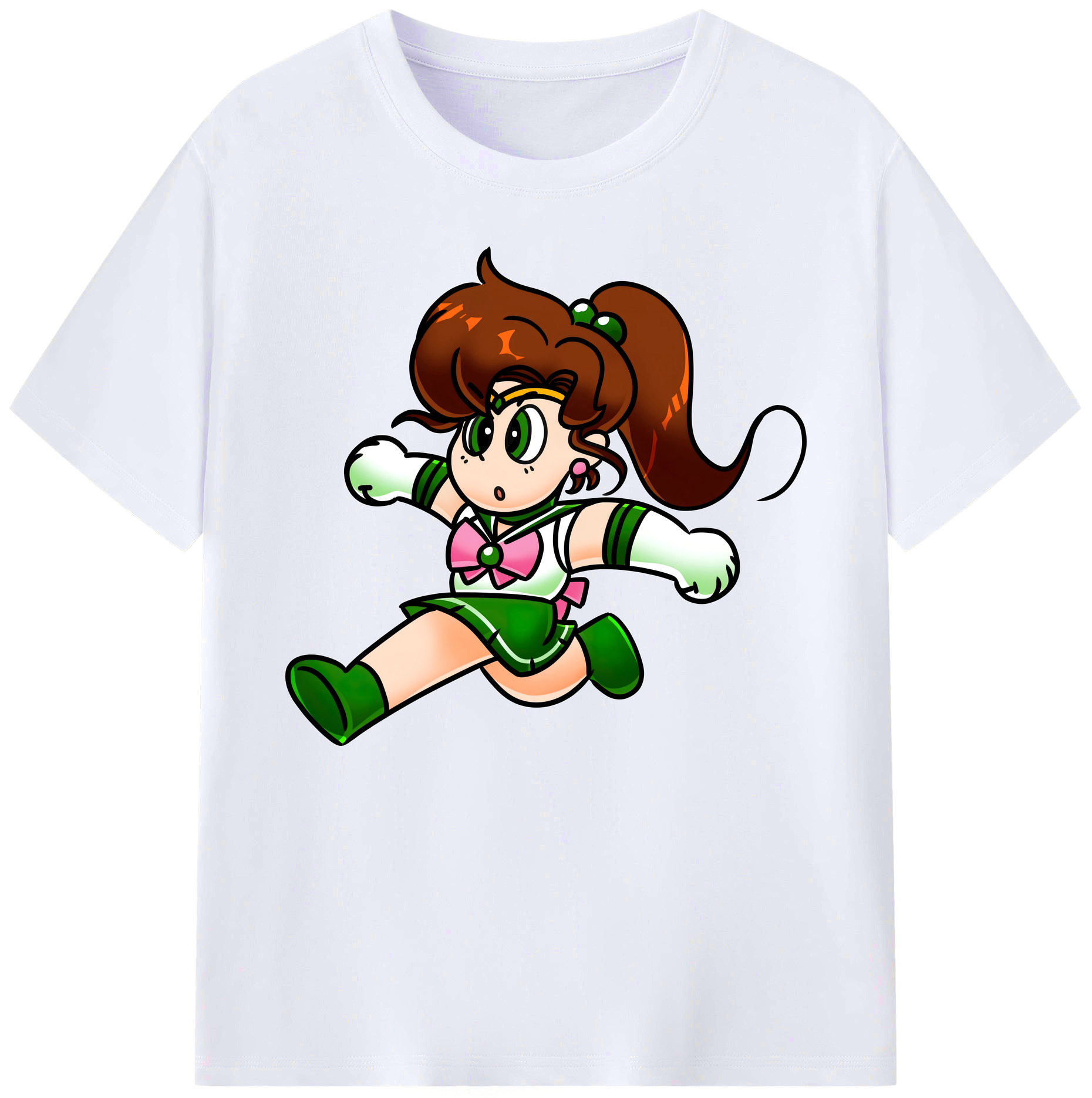 （画像用） 美少女戦士セーラームーン 木野 まこと きの まこと Sailor Moon Kino Makoto （セーラージュピター；Sailor Jupiter） 綿100％ メンズ半袖Tシャツ｜肌触りやわらか＆通気性