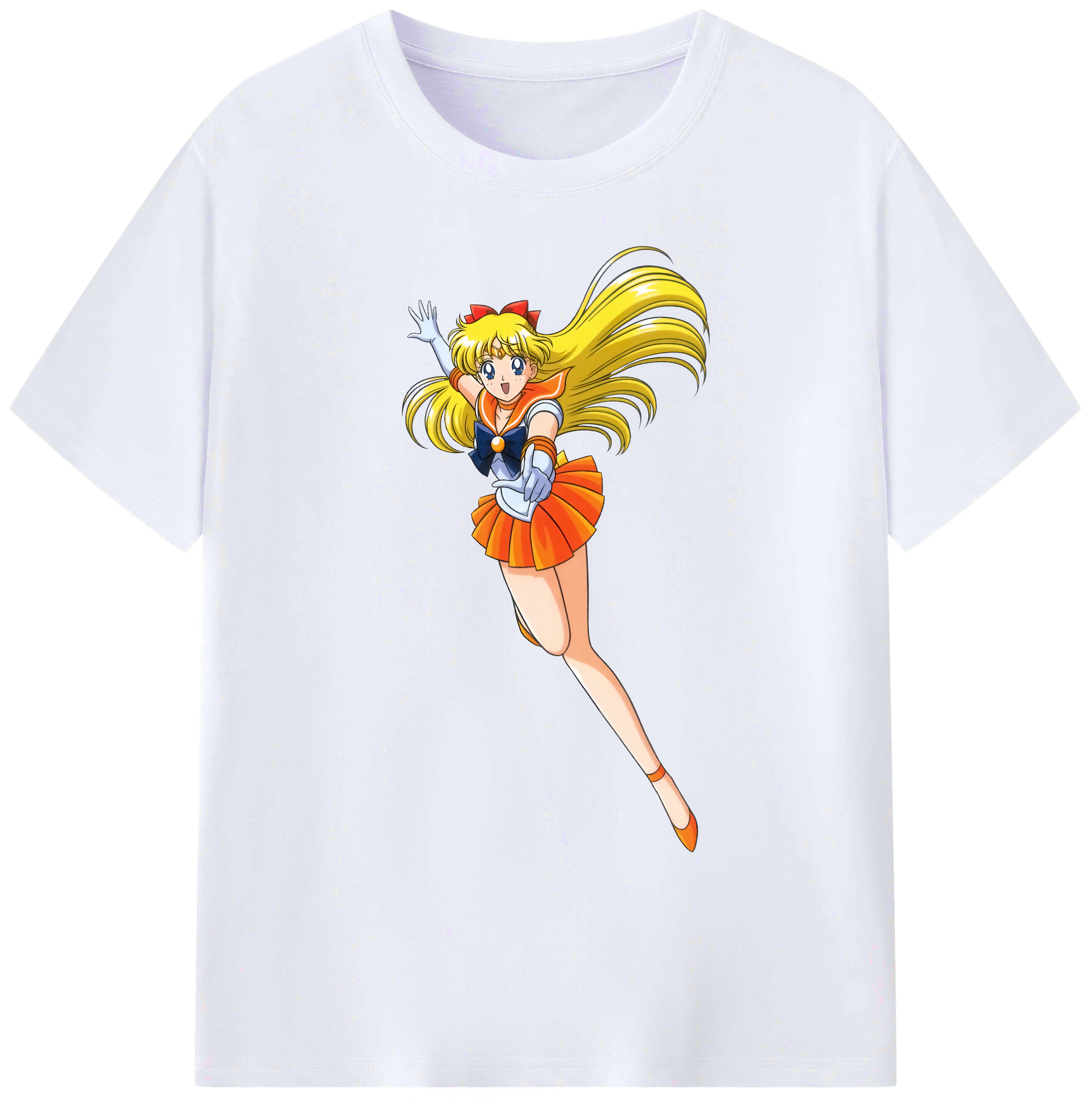 （画像用） 美少女戦士セーラームーン 愛野 美奈子 あいの みなこ Sailor Moon Aino Minako 綿100％ メンズ半袖Tシャツ｜肌触りやわらか＆通気性