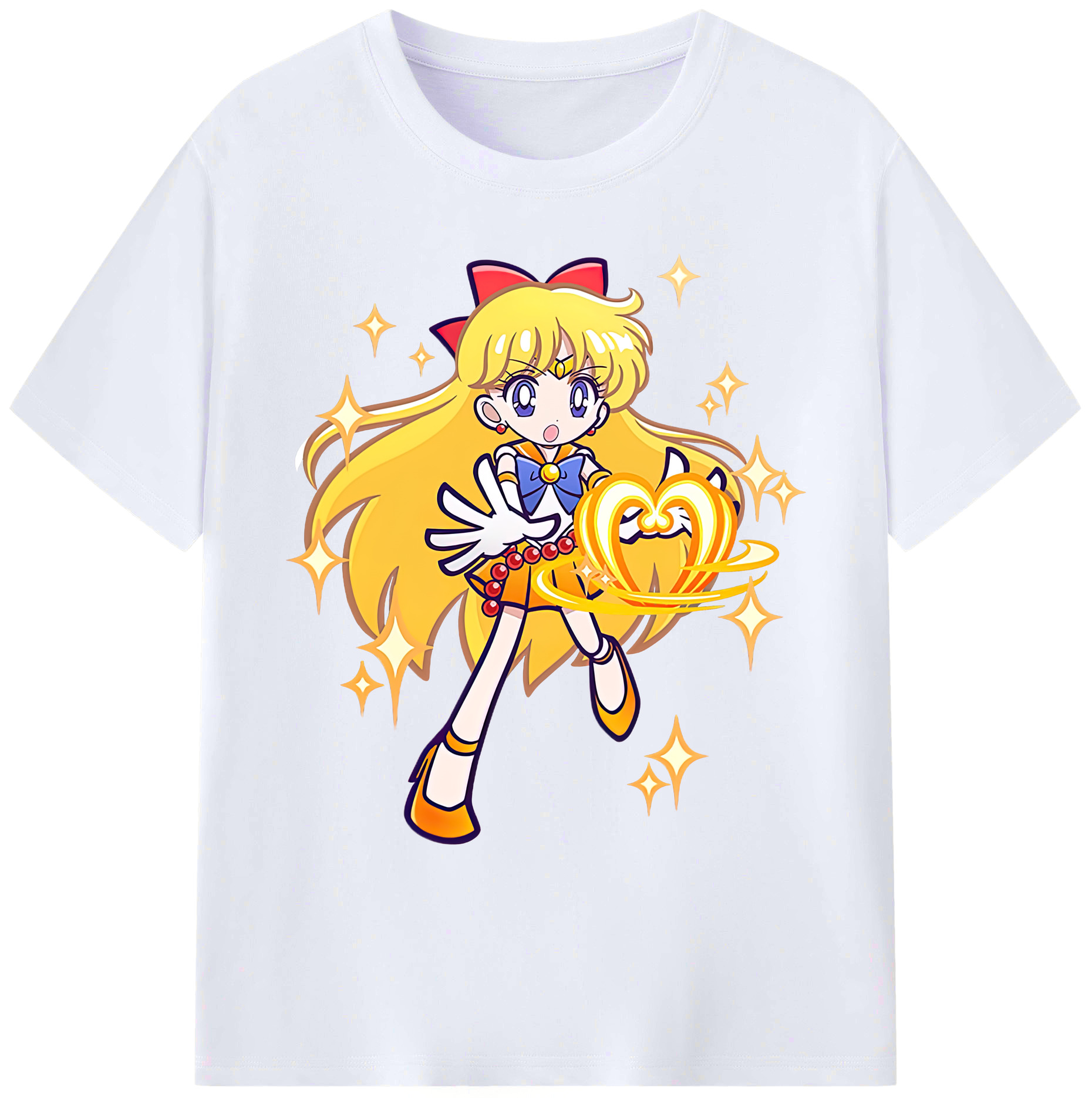 （画像用） 美少女戦士セーラームーン 愛野 美奈子 あいの みなこ Sailor Moon Aino Minako 綿100％ メンズ半袖Tシャツ｜肌触りやわらか＆通気性