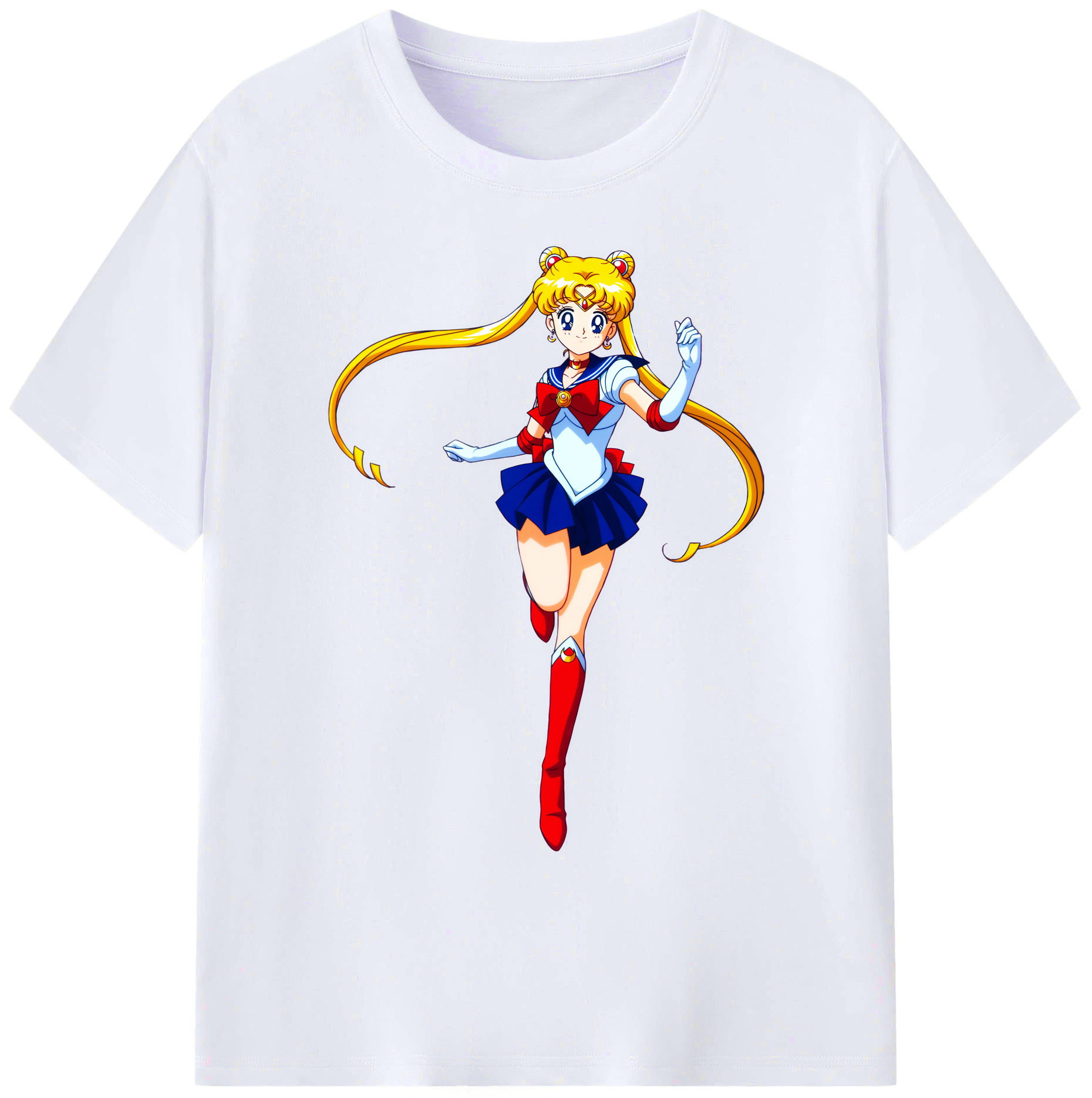 （画像用） 美少女戦士セーラームーン 月野 うさぎ つきの うさぎ Sailor Moon Tsukino Usagi 綿100％ メンズ半袖Tシャツ｜肌触りやわらか＆通気性