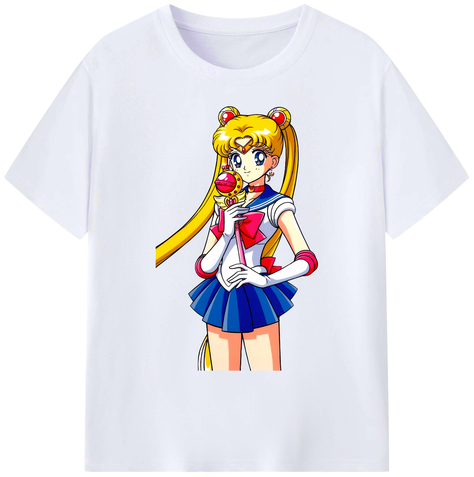 （画像用） 美少女戦士セーラームーン 月野 うさぎ つきの うさぎ Sailor Moon Tsukino Usagi 綿100％ メンズ半袖Tシャツ｜肌触りやわらか＆通気性