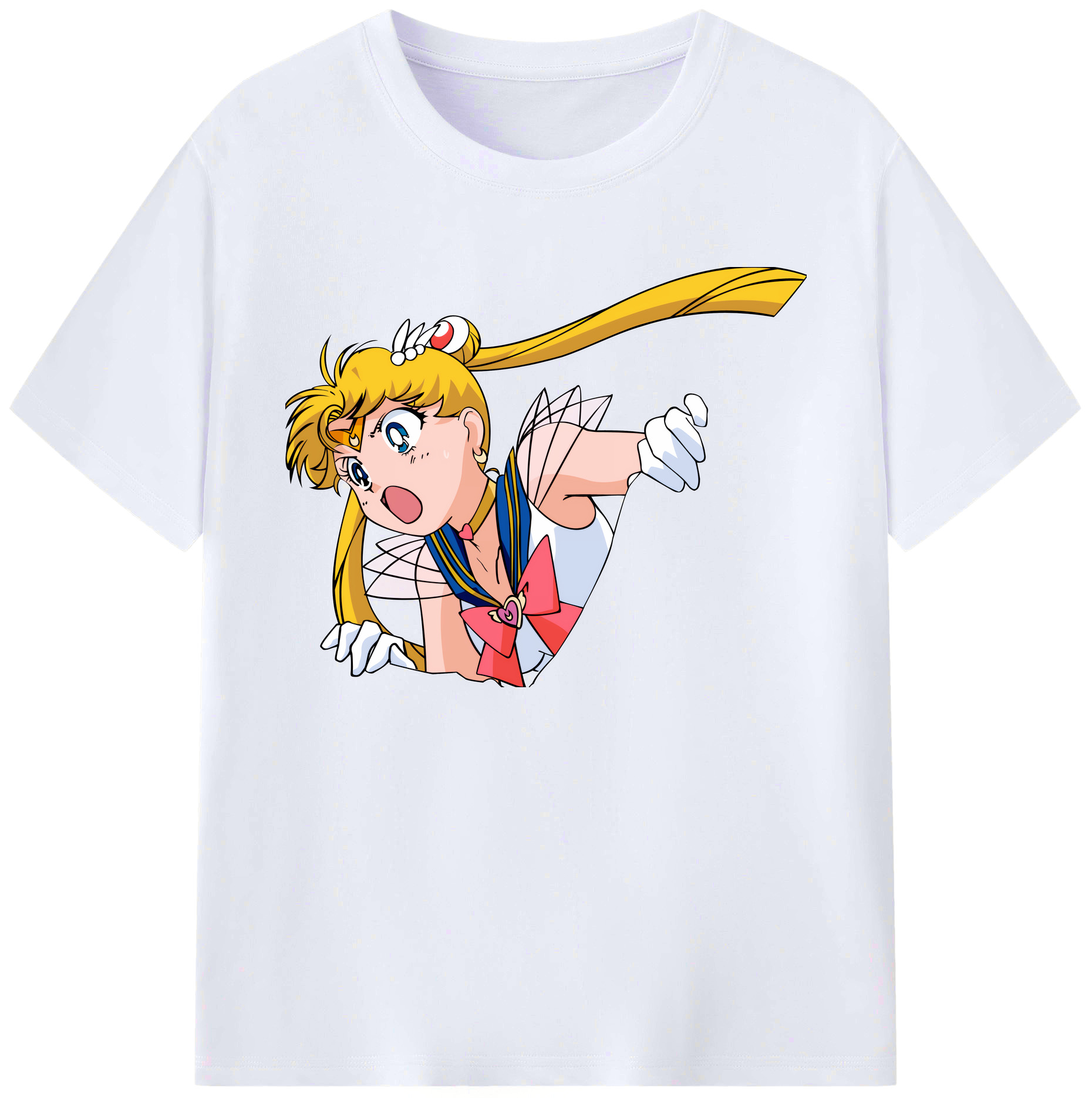 （画像用） 美少女戦士セーラームーン 月野 うさぎ つきの うさぎ Sailor Moon Tsukino Usagi 綿100％ メンズ半袖Tシャツ｜肌触りやわらか＆通気性
