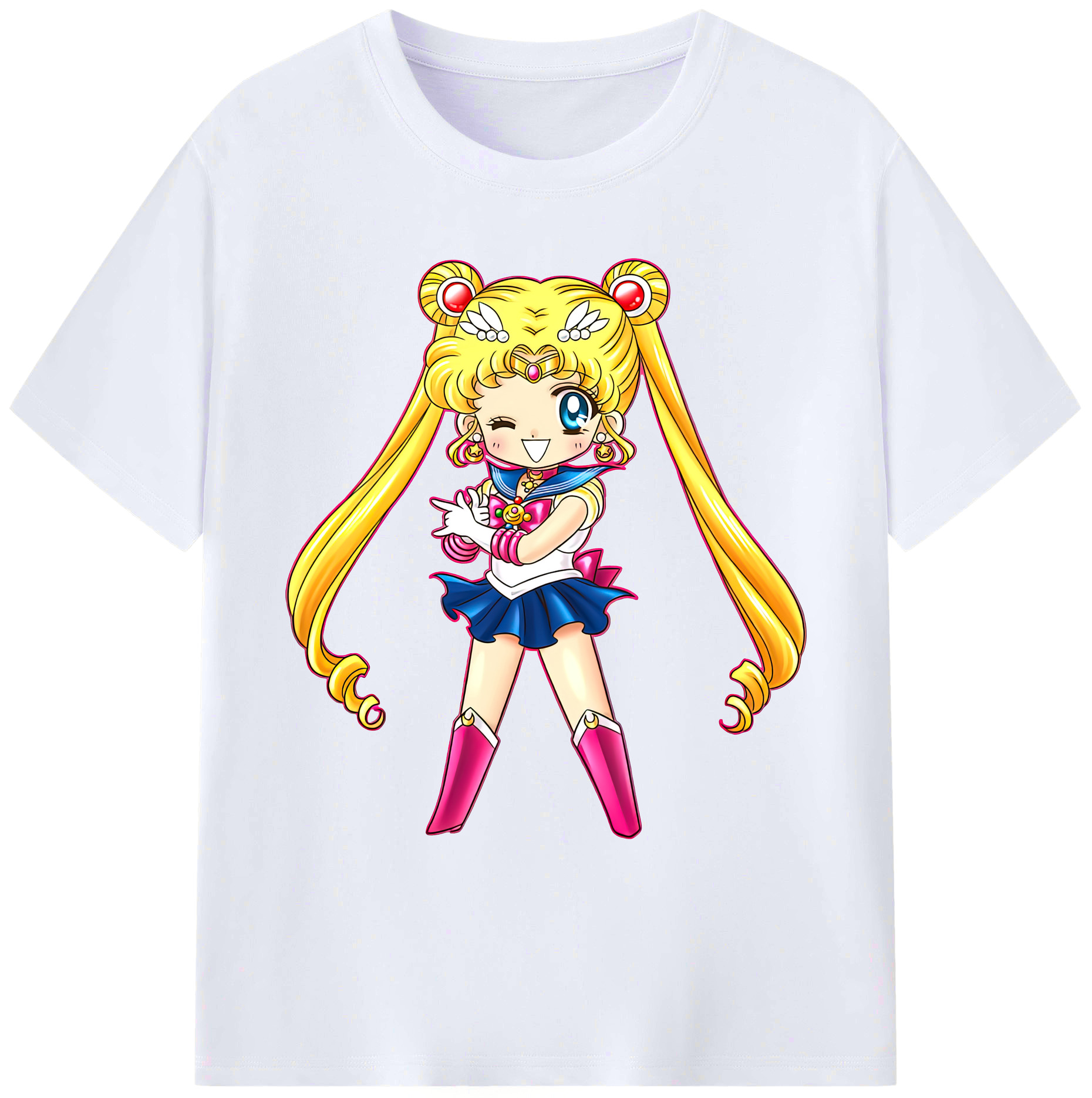（画像用） 美少女戦士セーラームーン 月野 うさぎ つきの うさぎ Sailor Moon Tsukino Usagi 綿100％ メンズ半袖Tシャツ｜肌触りやわらか＆通気性