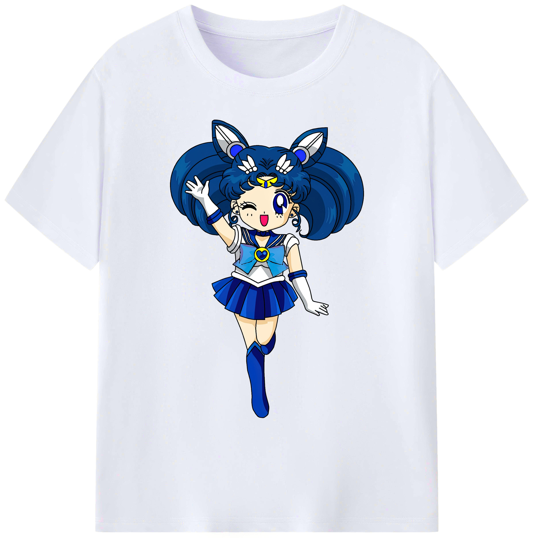 （画像用） 美少女戦士セーラームーン 水野 亜美 みずの あみ Sailor Moon Mizuno Ami 綿100％ メンズ半袖Tシャツ｜肌触りやわらか＆通気性