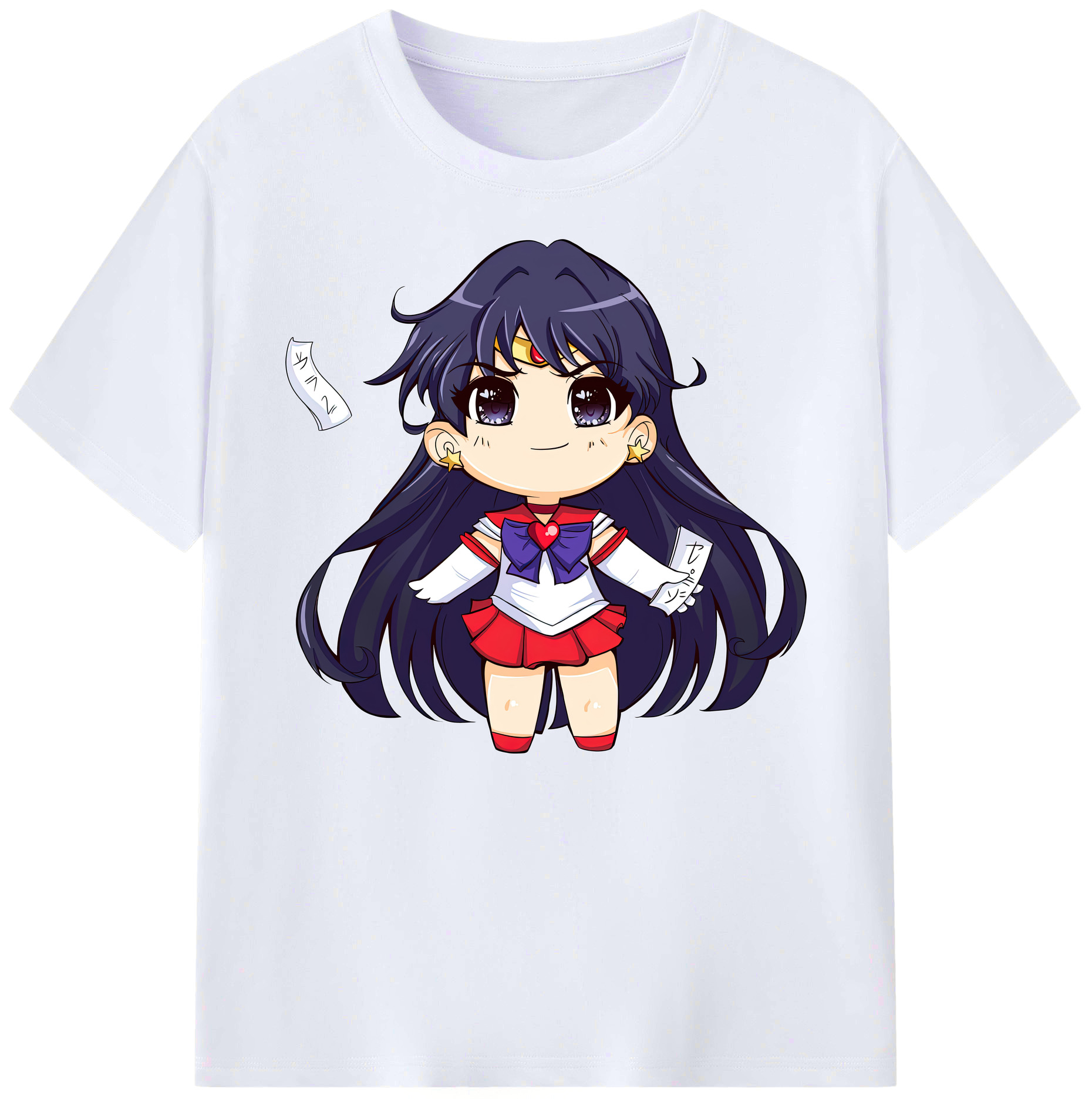 （画像用） 美少女戦士セーラームーン 火野レイ ひの レイ Sailor Moon Hino Rei （セーラーマーズ,Sailor Mars） 綿100％ メンズ半袖Tシャツ｜肌触りやわらか＆通気性