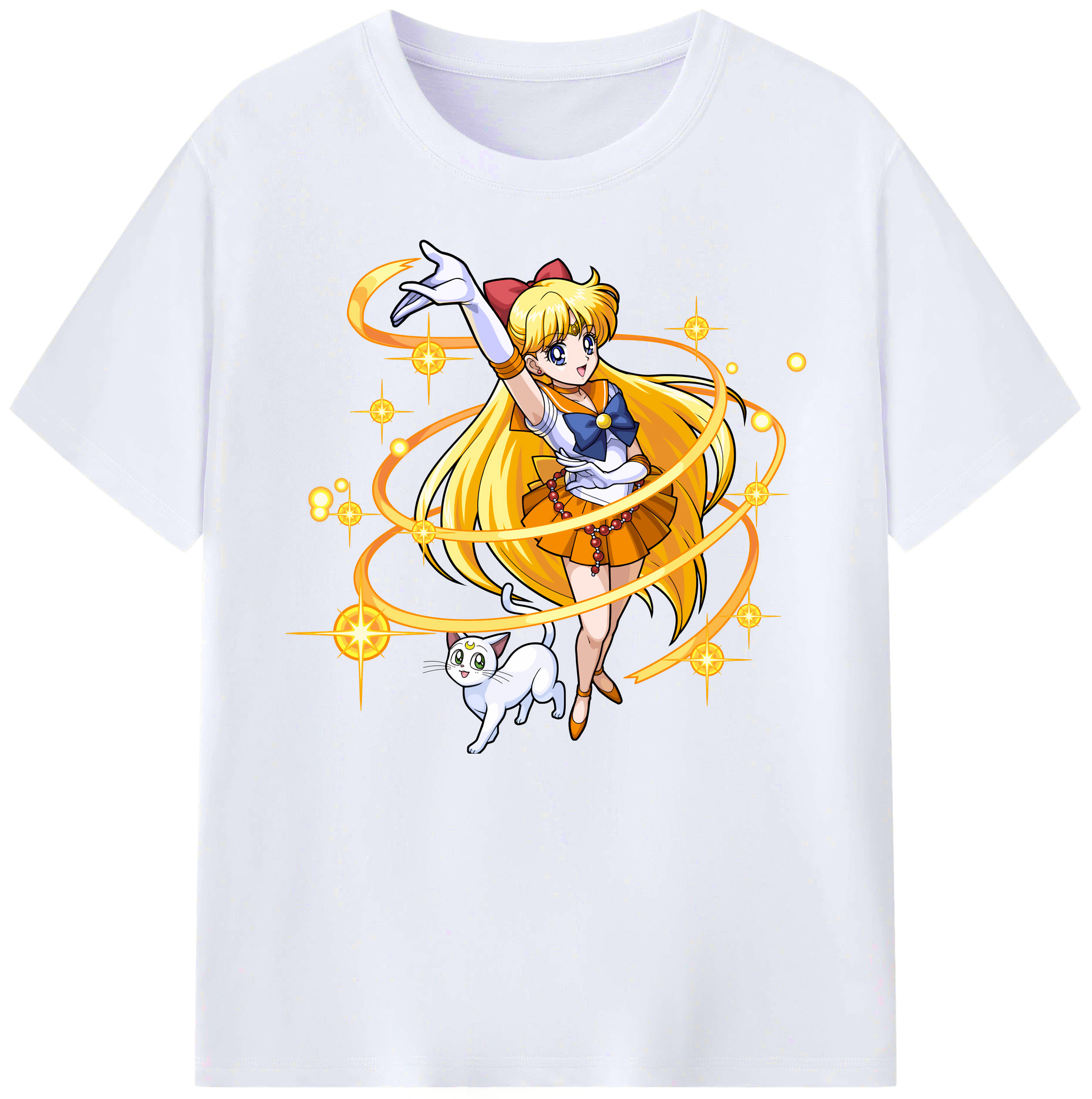 （画像用） 美少女戦士セーラームーン 愛野 美奈子 あいの みなこ Sailor Moon Aino Minako 綿100％ メンズ半袖Tシャツ｜肌触りやわらか＆通気性
