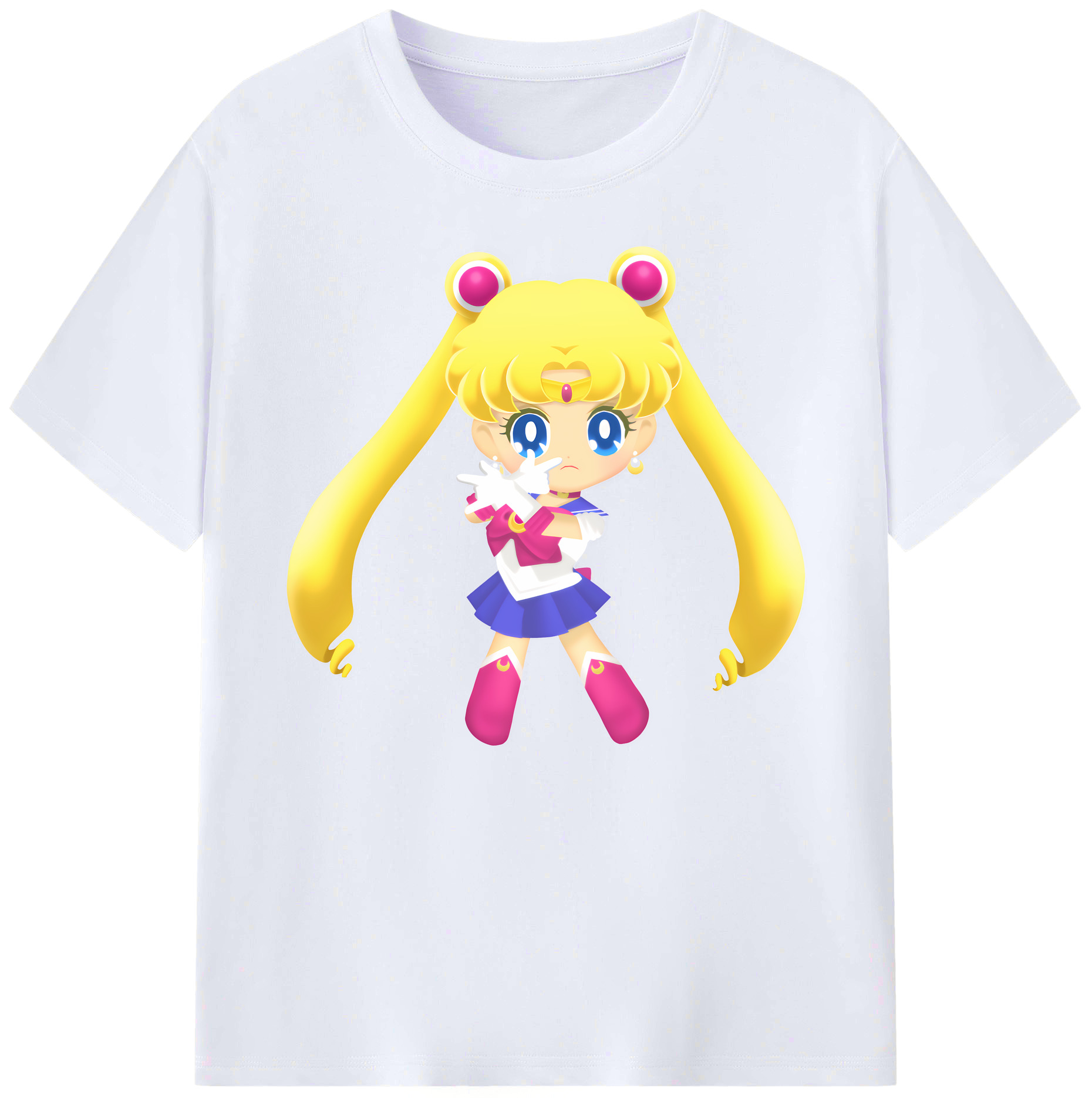 （画像用） 美少女戦士セーラームーン 月野 うさぎ つきの うさぎ Sailor Moon Tsukino Usagi 綿100％ メンズ半袖Tシャツ｜肌触りやわらか＆通気性
