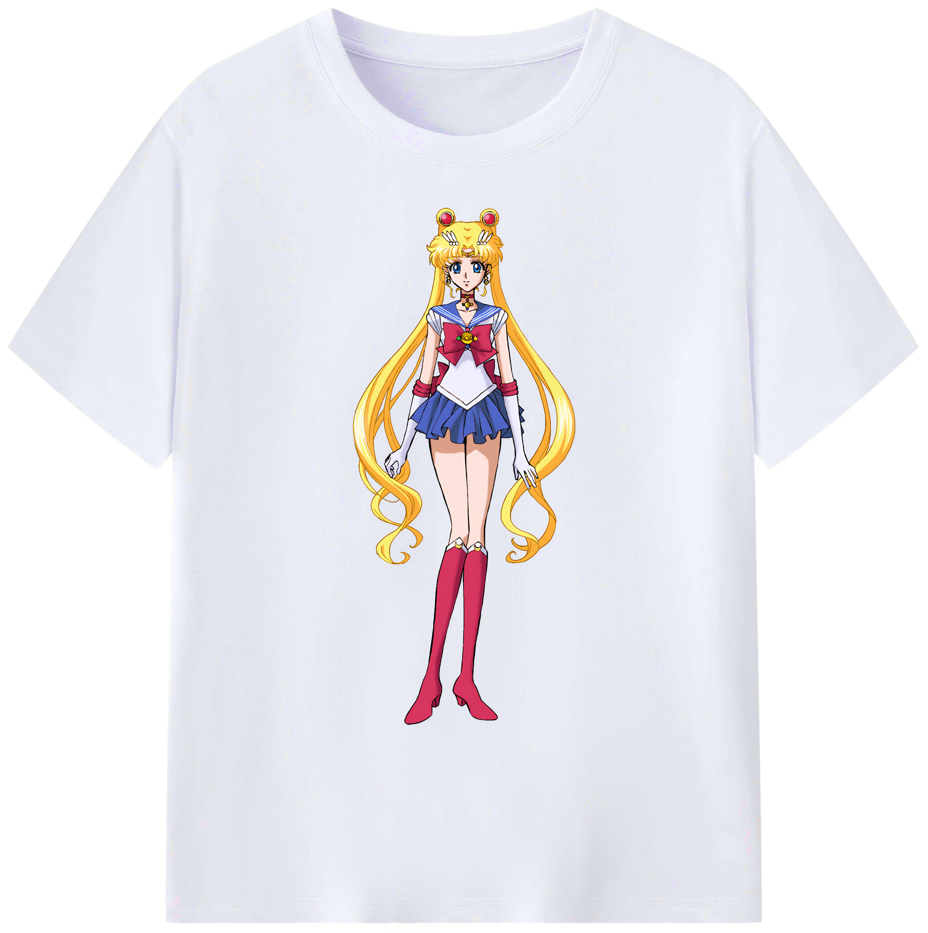 （画像用） 美少女戦士セーラームーン 月野 うさぎ つきの うさぎ Sailor Moon Tsukino Usagi 綿100％ メンズ半袖Tシャツ｜肌触りやわらか＆通気性