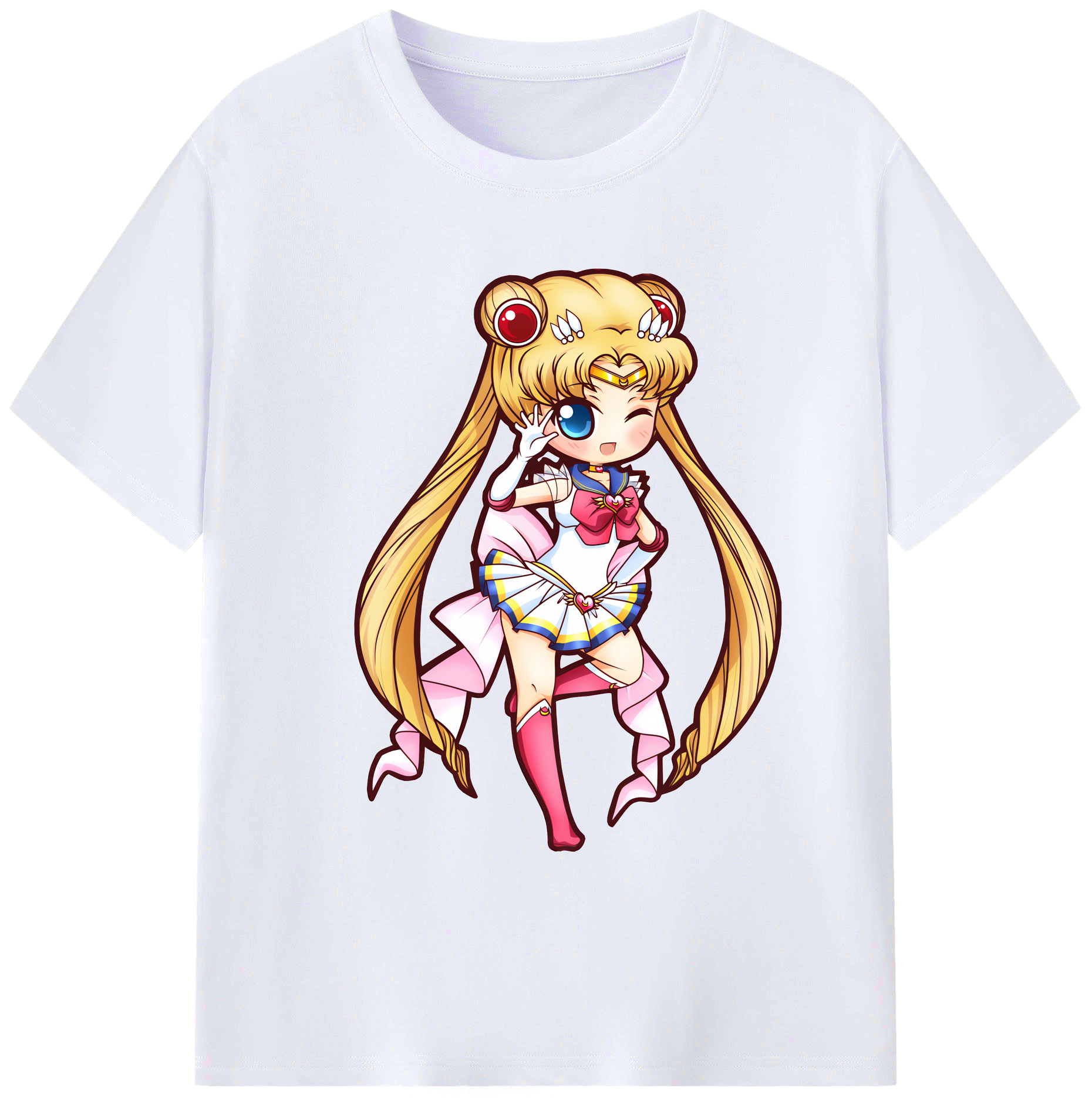 （画像用） 美少女戦士セーラームーン 月野 うさぎ つきの うさぎ Sailor Moon Tsukino Usagi 綿100％ メンズ半袖Tシャツ｜肌触りやわらか＆通気性
