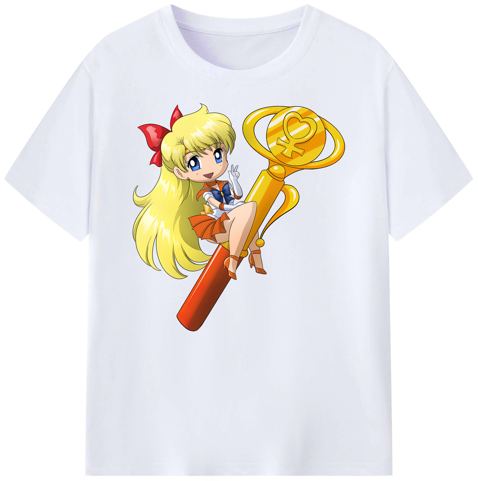 （画像用） 美少女戦士セーラームーン 愛野 美奈子 あいの みなこ Sailor Moon Aino Minako 綿100％ メンズ半袖Tシャツ｜肌触りやわらか＆通気性