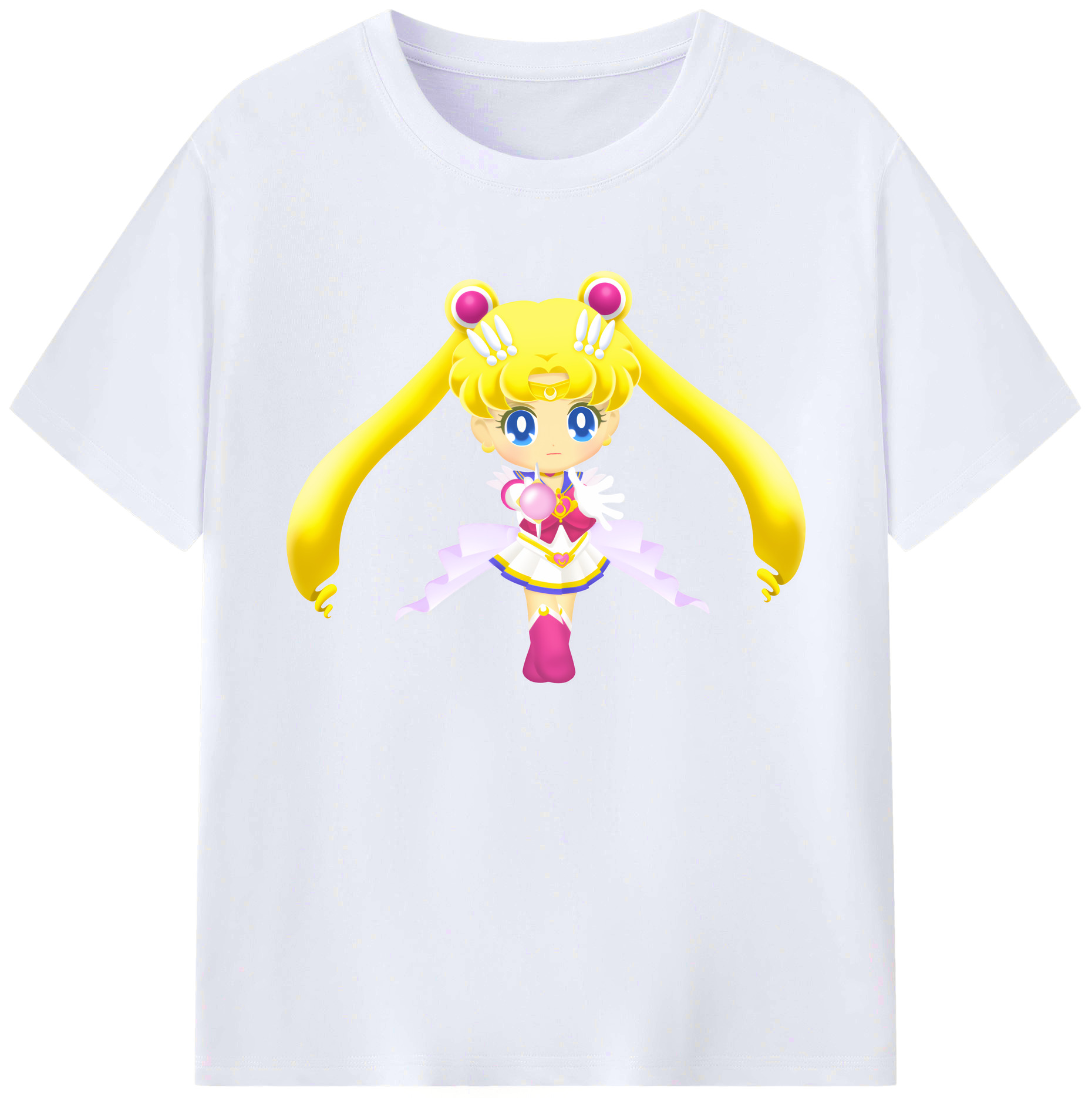 （画像用） 美少女戦士セーラームーン 月野 うさぎ つきの うさぎ Sailor Moon Tsukino Usagi 綿100％ メンズ半袖Tシャツ｜肌触りやわらか＆通気性