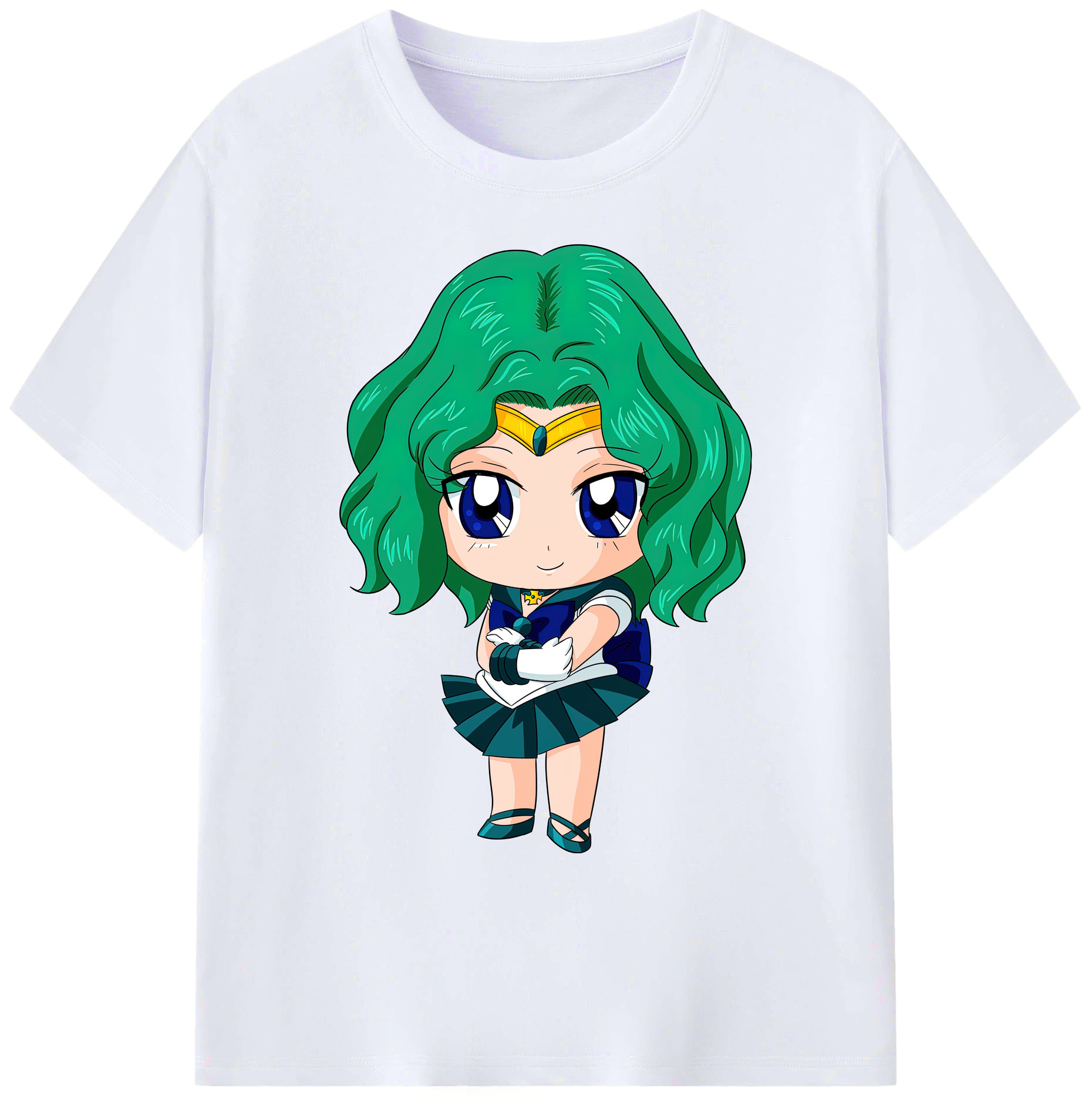 （画像用） 美少女戦士セーラームーン 海王 みちる（かいおう みちる） Sailor Moon Kaiou Michiru 綿100％ メンズ半袖Tシャツ｜肌触りやわらか＆通気性