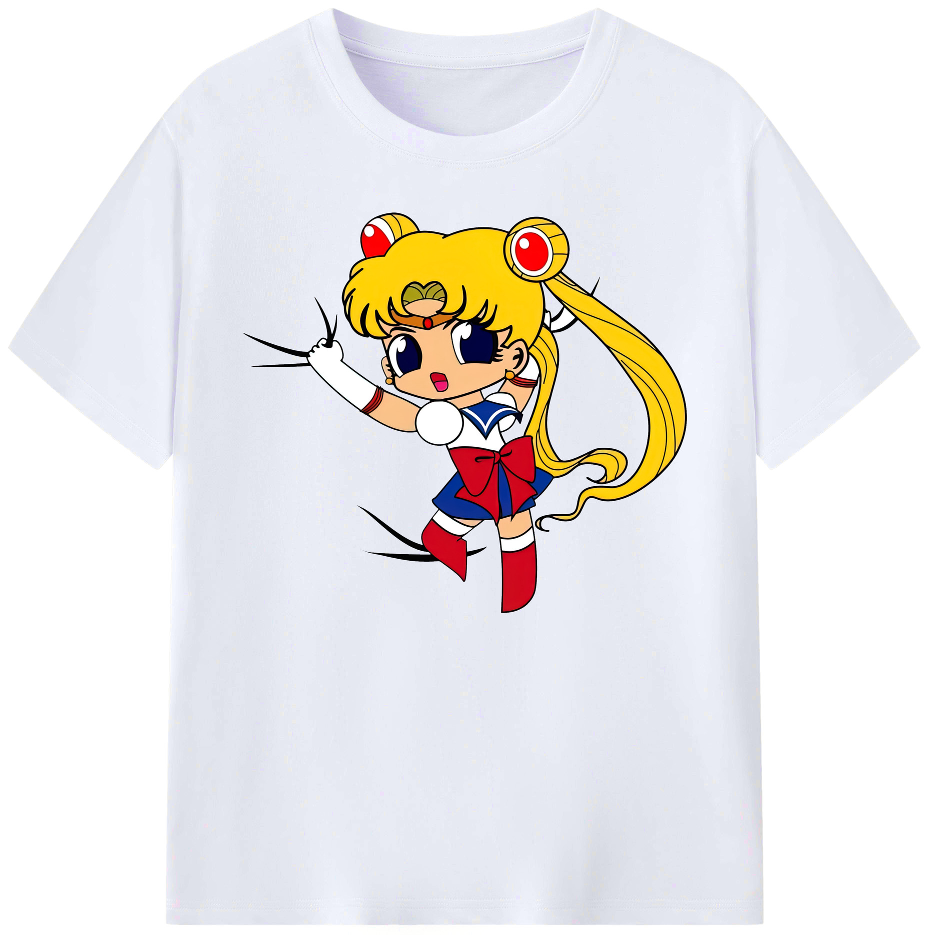 （画像用） 美少女戦士セーラームーン 月野 うさぎ つきの うさぎ Sailor Moon Tsukino Usagi 綿100％ メンズ半袖Tシャツ｜肌触りやわらか＆通気性