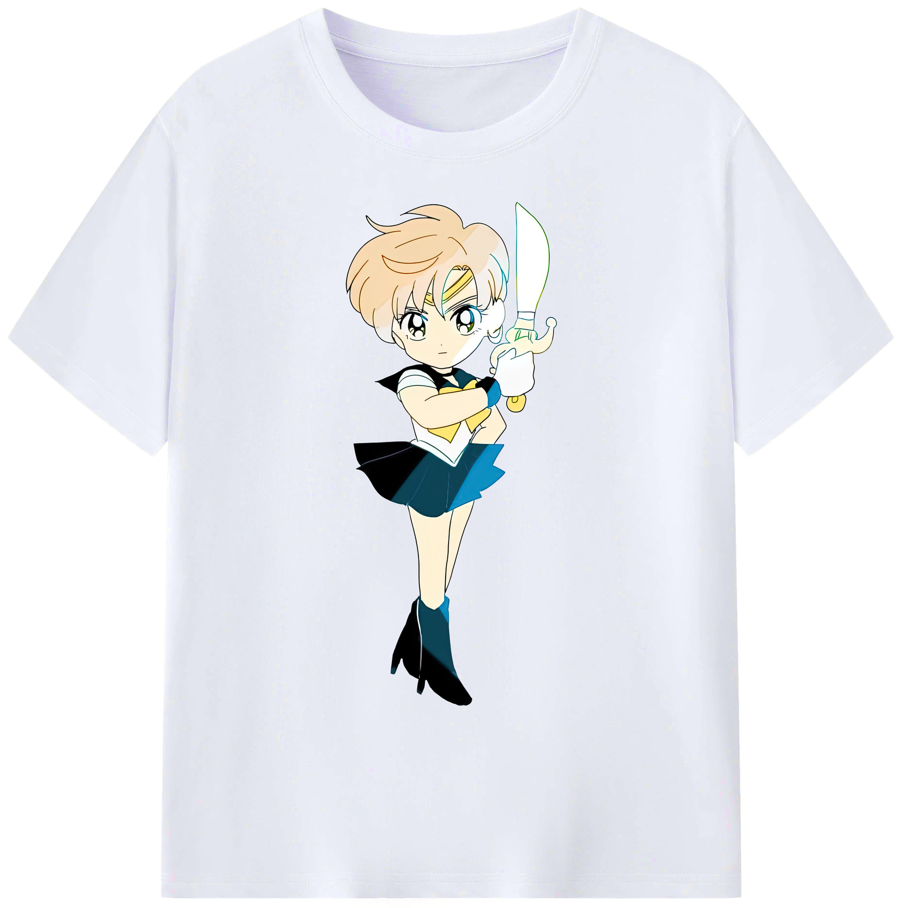 （画像用） 美少女戦士セーラームーン 天王はるか Sailor Moon Tenoh Haruka 綿100％ メンズ半袖Tシャツ｜肌触りやわらか＆通気性