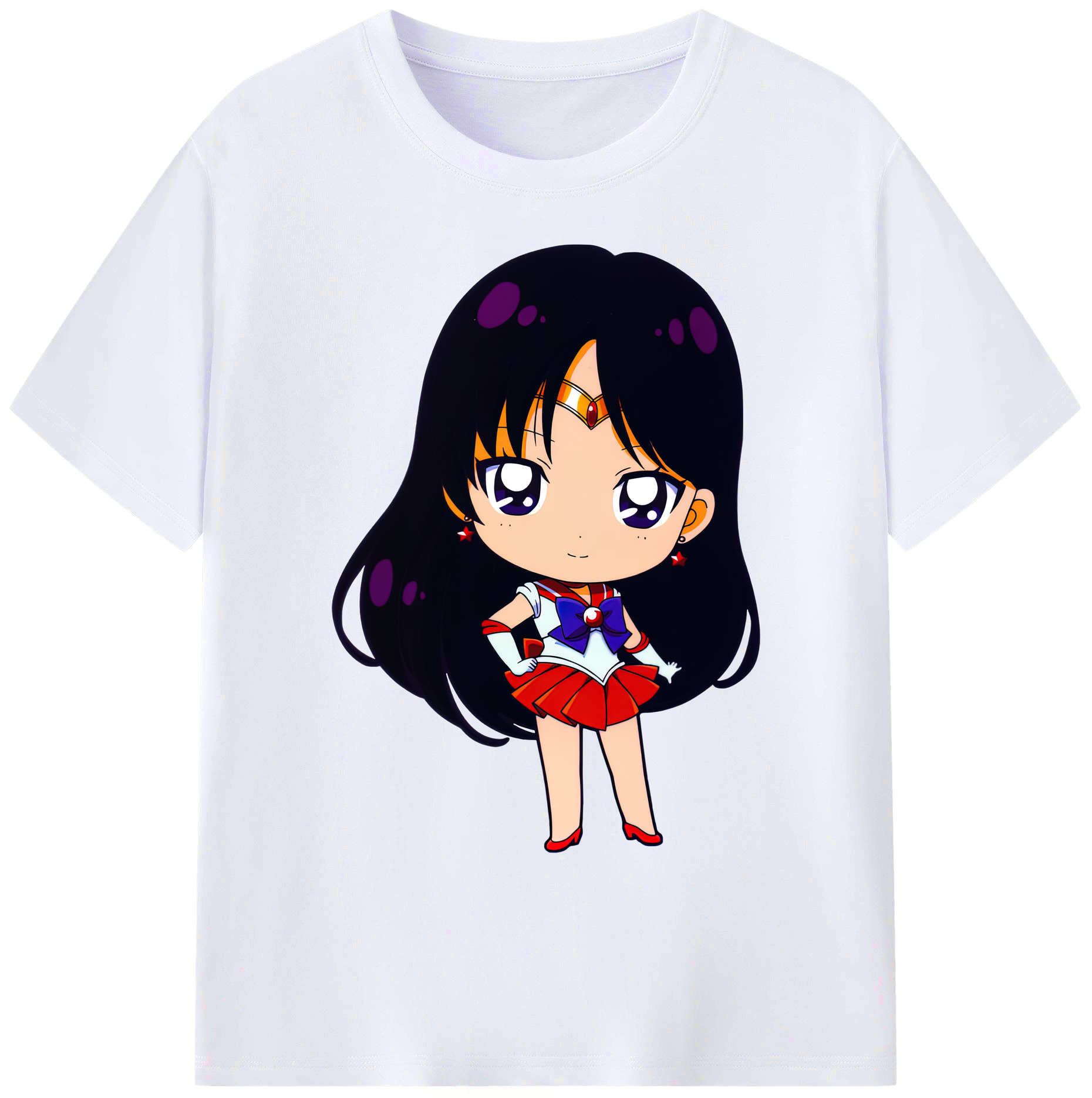 （画像用） 美少女戦士セーラームーン 火野レイ ひの レイ Sailor Moon Hino Rei （セーラーマーズ,Sailor Mars） 綿100％ メンズ半袖Tシャツ｜肌触りやわらか＆通気性