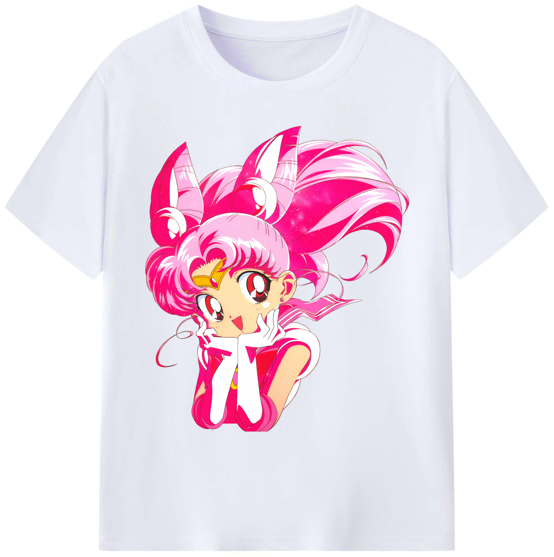 （画像用） 美少女戦士セーラームーン ちびうさ Sailor Moon Chibiusa Tsukino Usagi Small Lady Serenity 綿100％ メンズ半袖Tシャツ｜肌触りやわらか＆通気性