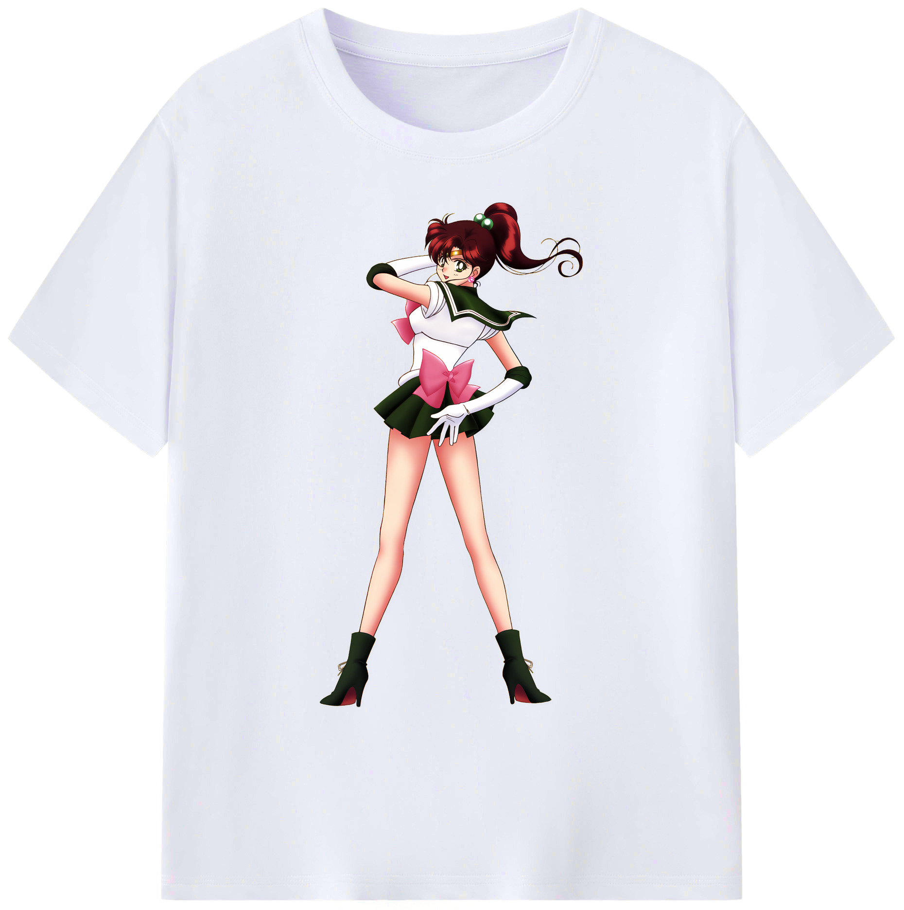 （画像用） 美少女戦士セーラームーン 木野 まこと きの まこと Sailor Moon Kino Makoto （セーラージュピター；Sailor Jupiter） 綿100％ メンズ半袖Tシャツ｜肌触りやわらか＆通気性