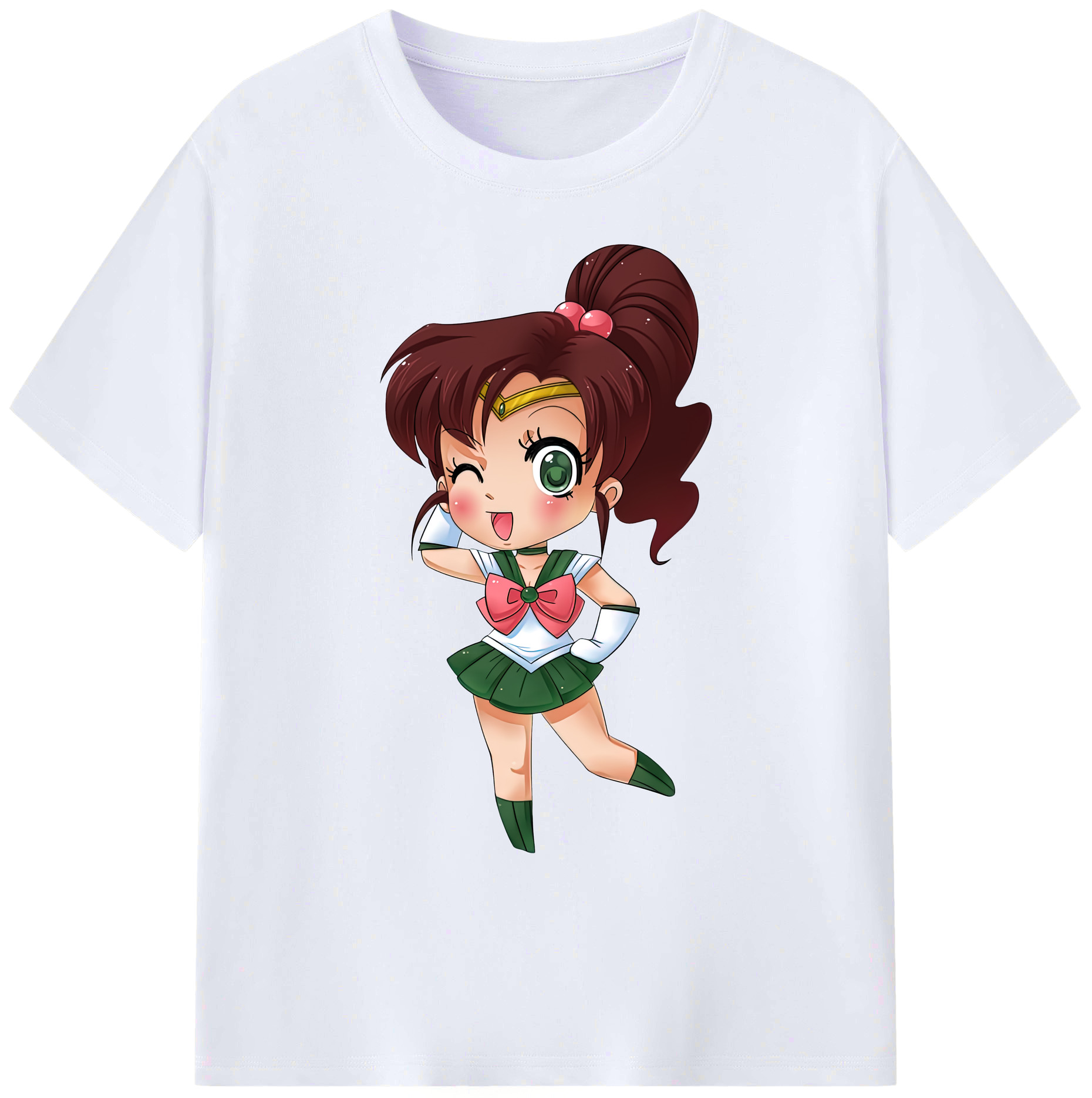 （画像用） 美少女戦士セーラームーン 木野 まこと きの まこと Sailor Moon Kino Makoto （セーラージュピター；Sailor Jupiter） 綿100％ メンズ半袖Tシャツ｜肌触りやわらか＆通気性