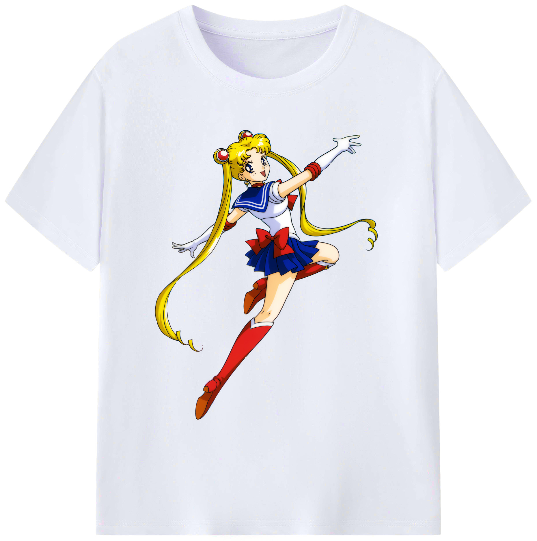 （画像用） 美少女戦士セーラームーン 月野 うさぎ つきの うさぎ Sailor Moon Tsukino Usagi 綿100％ メンズ半袖Tシャツ｜肌触りやわらか＆通気性