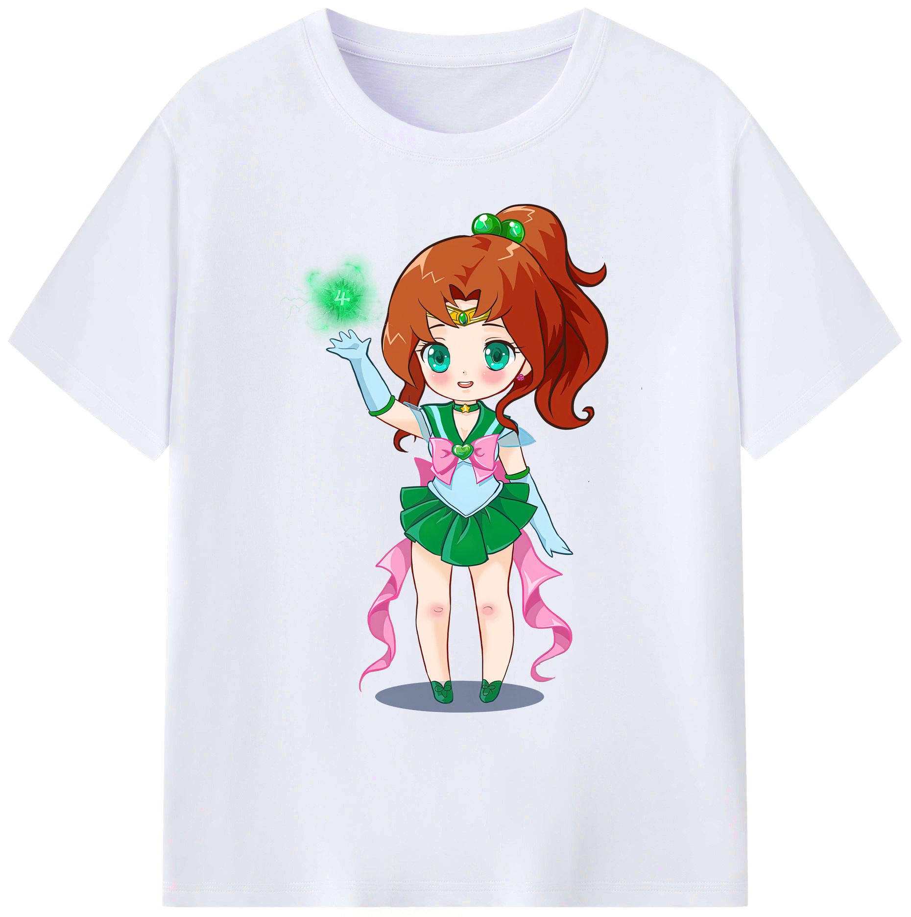 （画像用） 美少女戦士セーラームーン 木野 まこと きの まこと Sailor Moon Kino Makoto （セーラージュピター；Sailor Jupiter） 綿100％ メンズ半袖Tシャツ｜肌触りやわらか＆通気性