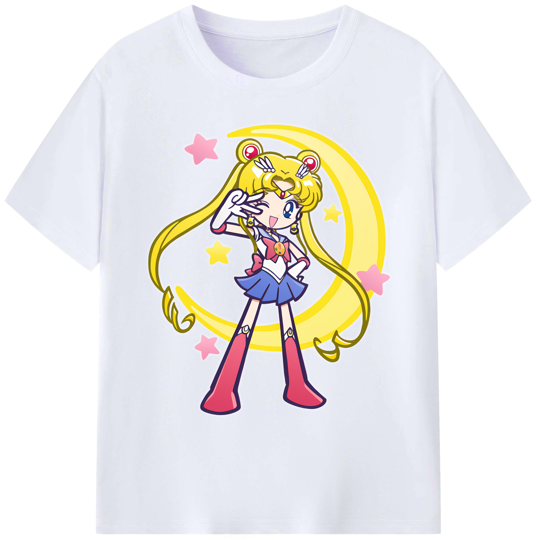（画像用） 美少女戦士セーラームーン 月野 うさぎ つきの うさぎ Sailor Moon Tsukino Usagi 綿100％ メンズ半袖Tシャツ｜肌触りやわらか＆通気性