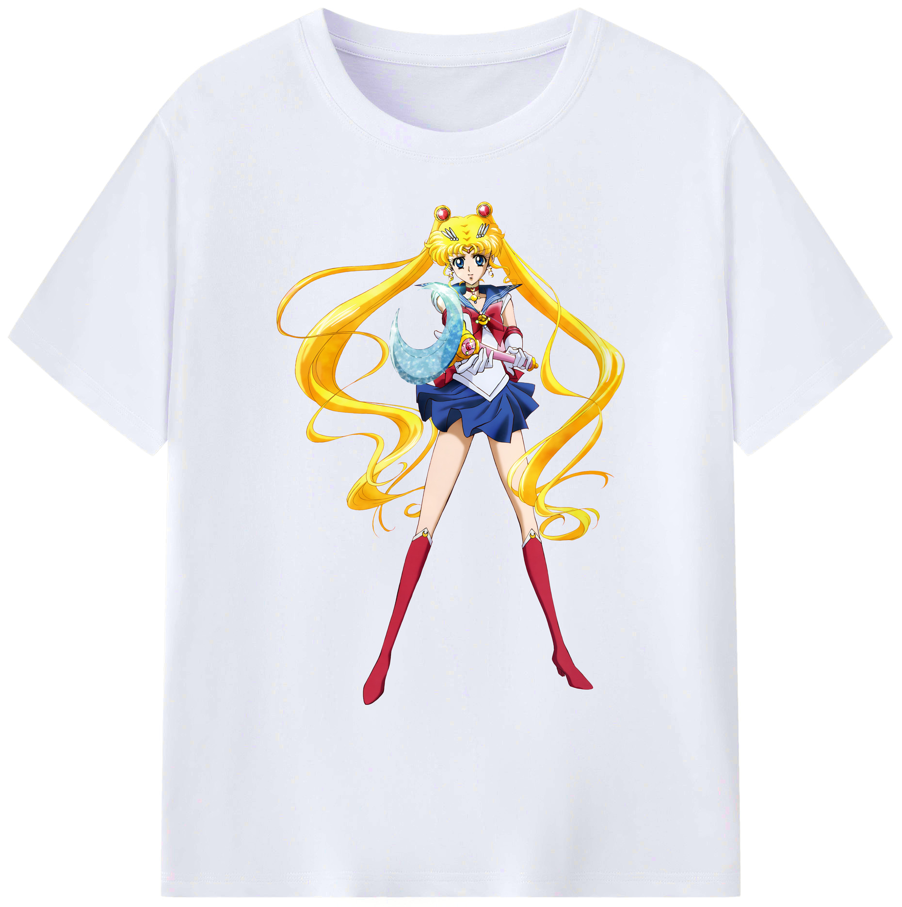 （画像用） 美少女戦士セーラームーン 月野 うさぎ つきの うさぎ Sailor Moon Tsukino Usagi 綿100％ メンズ半袖Tシャツ｜肌触りやわらか＆通気性