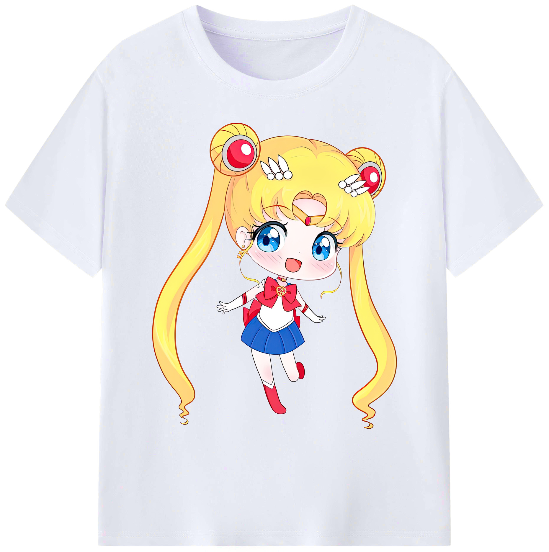 （画像用） 美少女戦士セーラームーン 月野 うさぎ つきの うさぎ Sailor Moon Tsukino Usagi 綿100％ メンズ半袖Tシャツ｜肌触りやわらか＆通気性