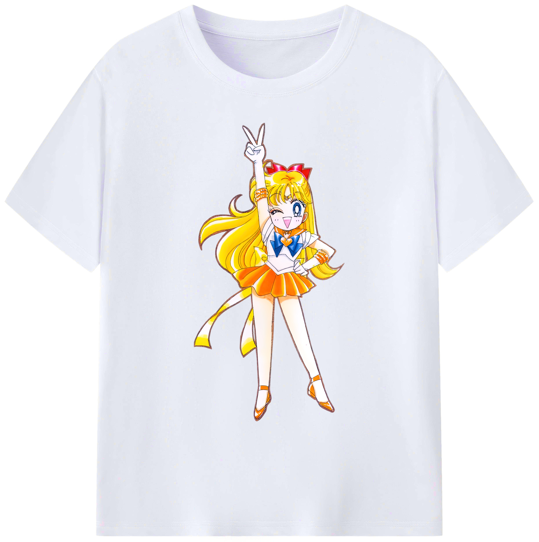 （画像用） 美少女戦士セーラームーン 愛野 美奈子 あいの みなこ Sailor Moon Aino Minako 綿100％ メンズ半袖Tシャツ｜肌触りやわらか＆通気性
