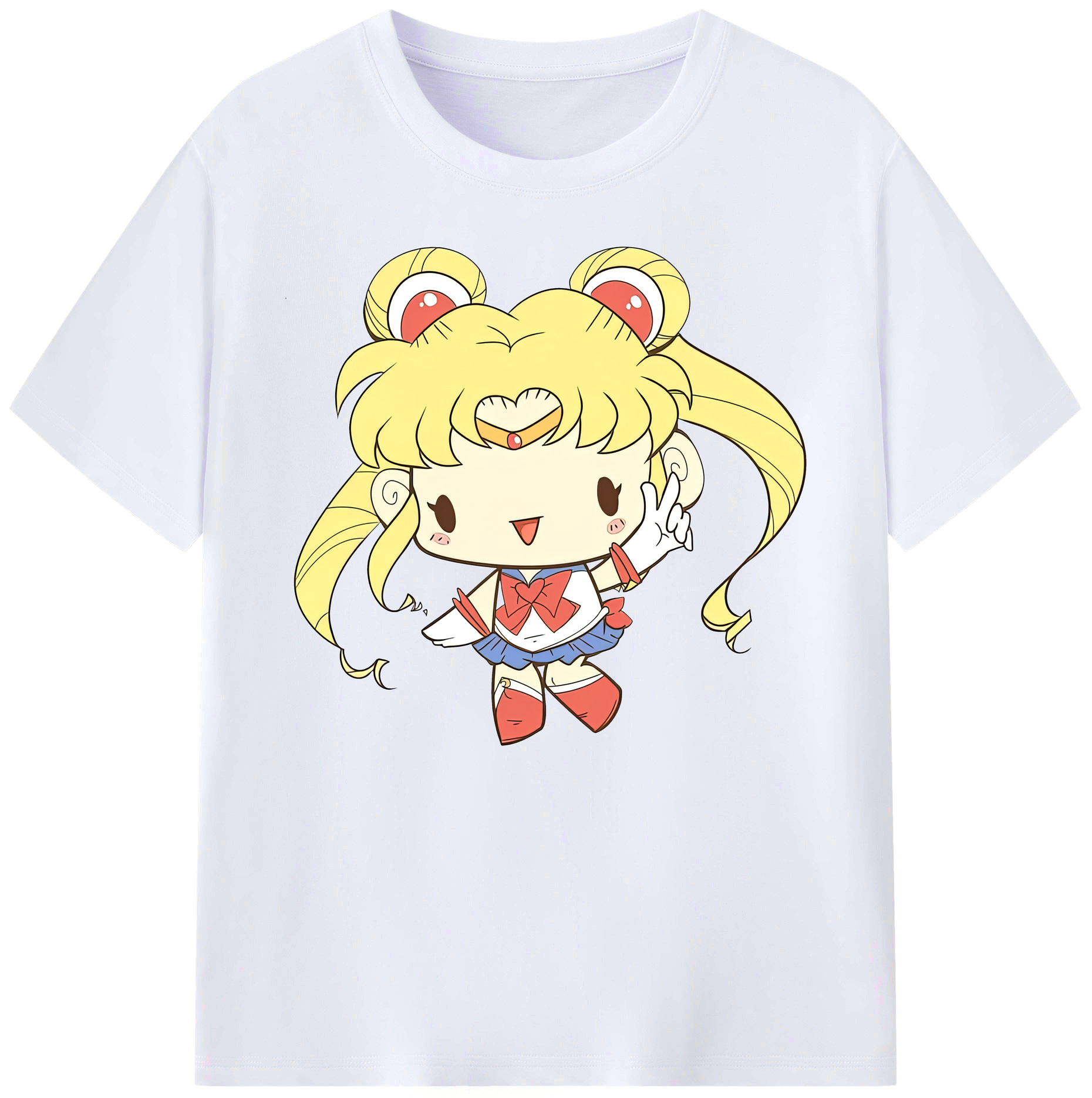（画像用） 美少女戦士セーラームーン 月野 うさぎ つきの うさぎ Sailor Moon Tsukino Usagi 綿100％ メンズ半袖Tシャツ｜肌触りやわらか＆通気性