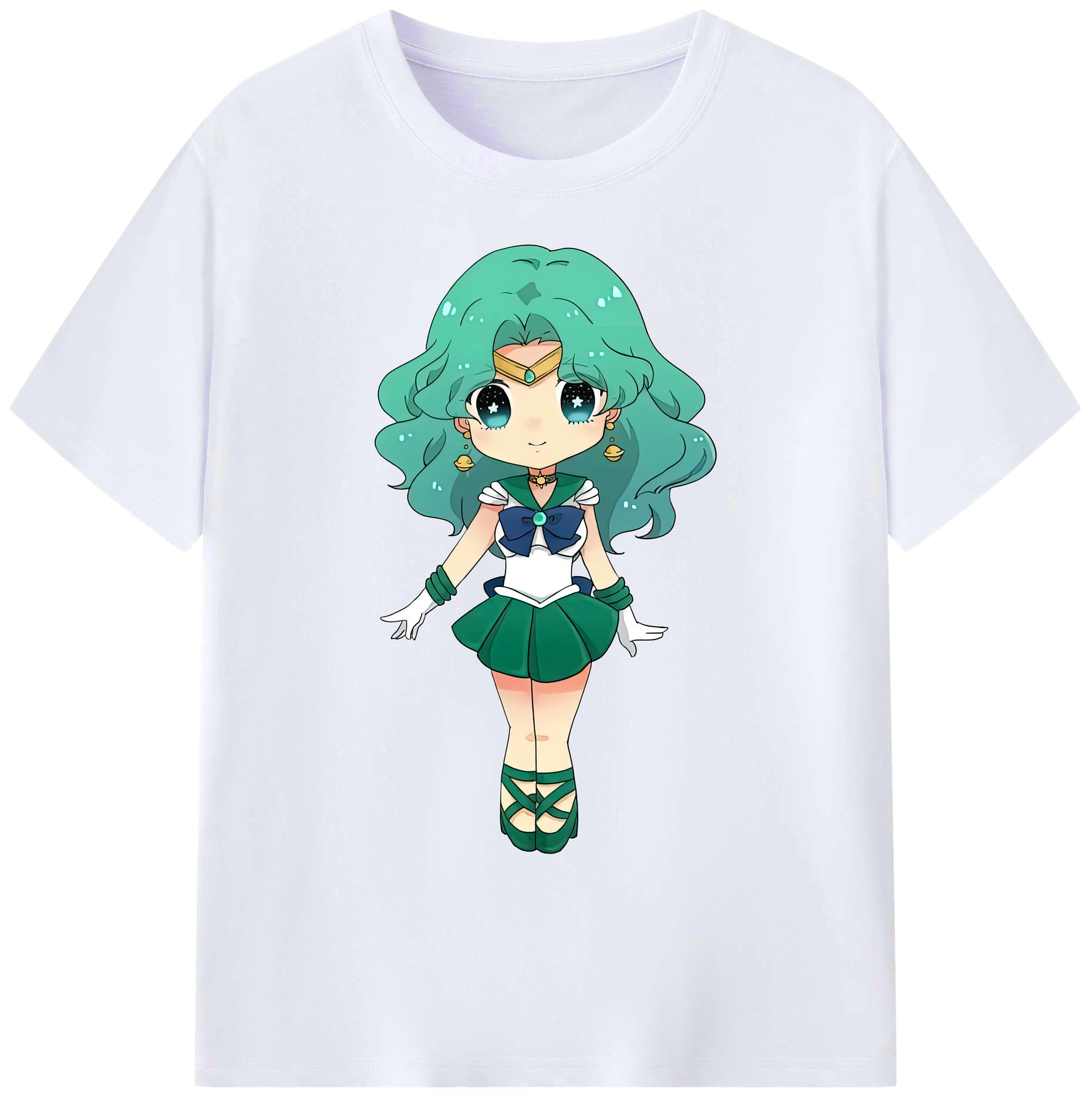 （画像用） 美少女戦士セーラームーン 海王 みちる（かいおう みちる） Sailor Moon Kaiou Michiru 綿100％ メンズ半袖Tシャツ｜肌触りやわらか＆通気性