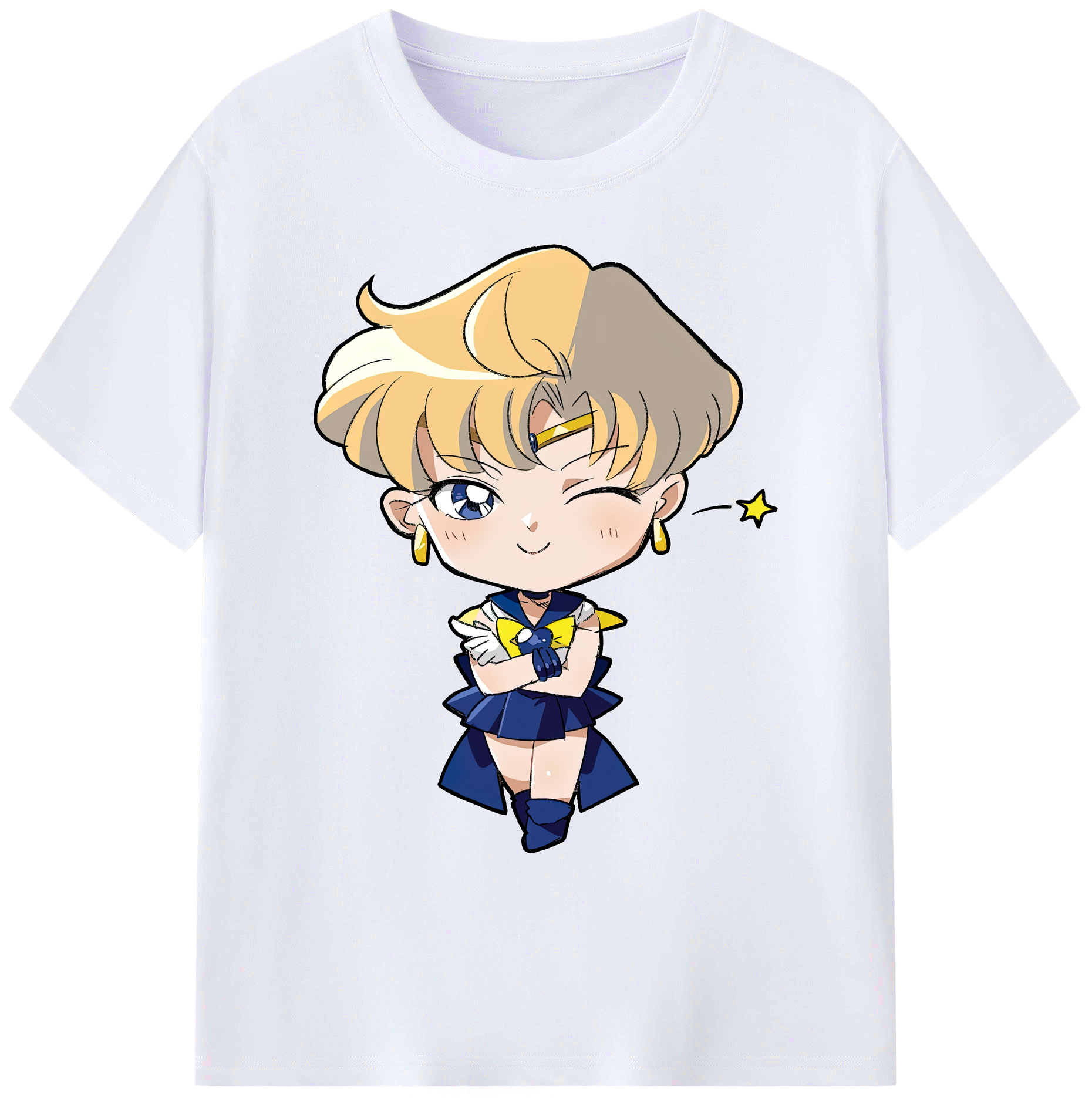 （画像用） 美少女戦士セーラームーン 天王はるか Sailor Moon Tenoh Haruka 綿100％ メンズ半袖Tシャツ｜肌触りやわらか＆通気性