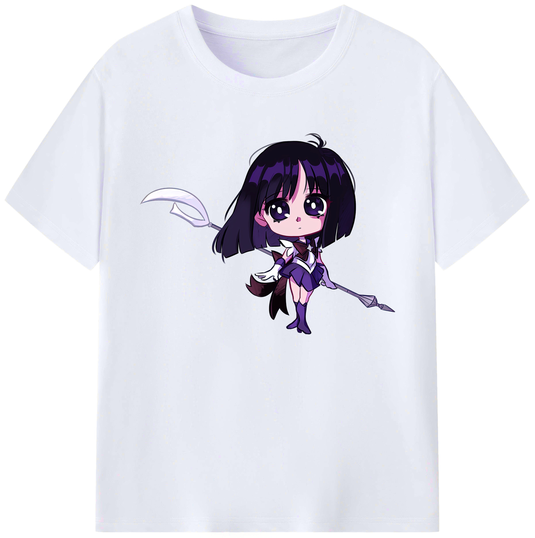 （画像用） 美少女戦士セーラームーン 土萠ほたる Sailor Moon Tomoe Hotaru （セーラーサターン；Sailor Saturn） 綿100％ メンズ半袖Tシャツ｜肌触りやわらか＆通気性