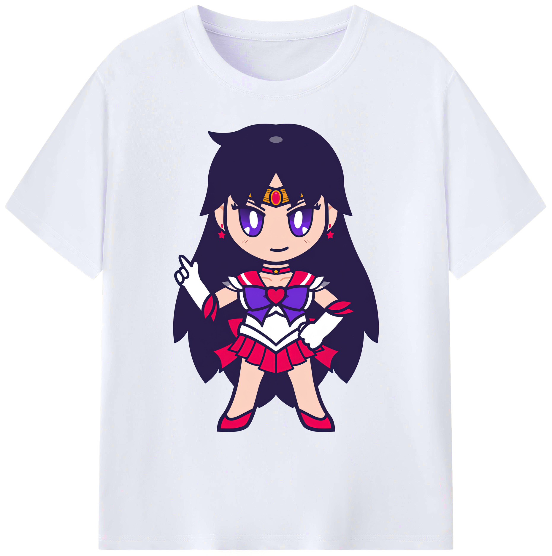 （画像用） 美少女戦士セーラームーン 火野レイ ひの レイ Sailor Moon Hino Rei （セーラーマーズ,Sailor Mars） 綿100％ メンズ半袖Tシャツ｜肌触りやわらか＆通気性