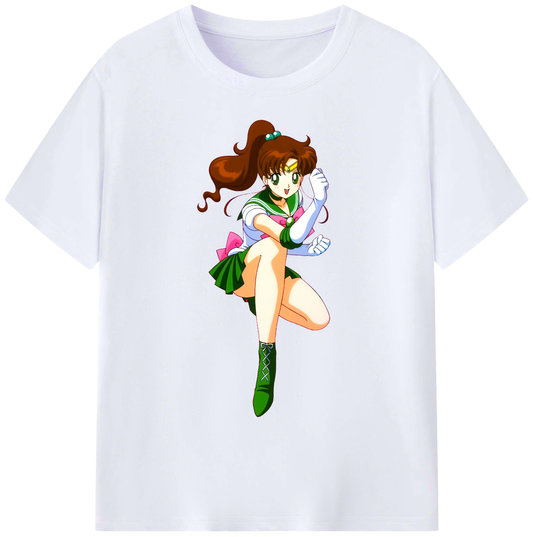 （画像用） 美少女戦士セーラームーン 木野 まこと きの まこと Sailor Moon Kino Makoto （セーラージュピター；Sailor Jupiter） 綿100％ メンズ半袖Tシャツ｜肌触りやわらか＆通気性