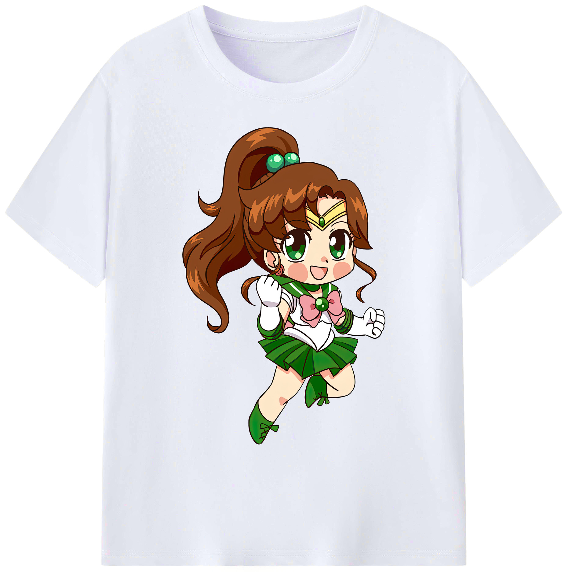 （画像用） 美少女戦士セーラームーン 木野 まこと きの まこと Sailor Moon Kino Makoto （セーラージュピター；Sailor Jupiter） 綿100％ メンズ半袖Tシャツ｜肌触りやわらか＆通気性