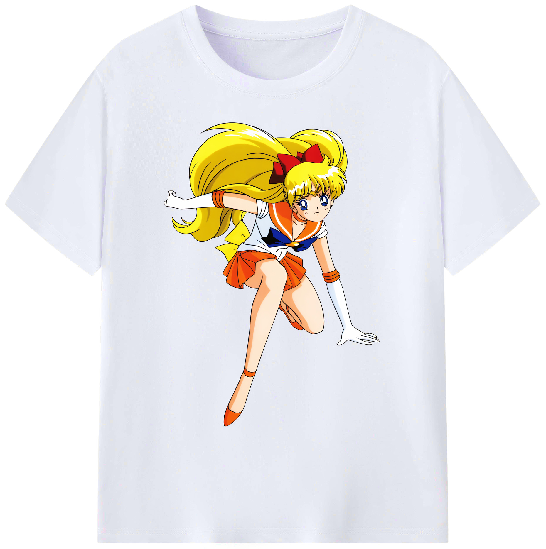 （画像用） 美少女戦士セーラームーン 愛野 美奈子 あいの みなこ Sailor Moon Aino Minako 綿100％ メンズ半袖Tシャツ｜肌触りやわらか＆通気性