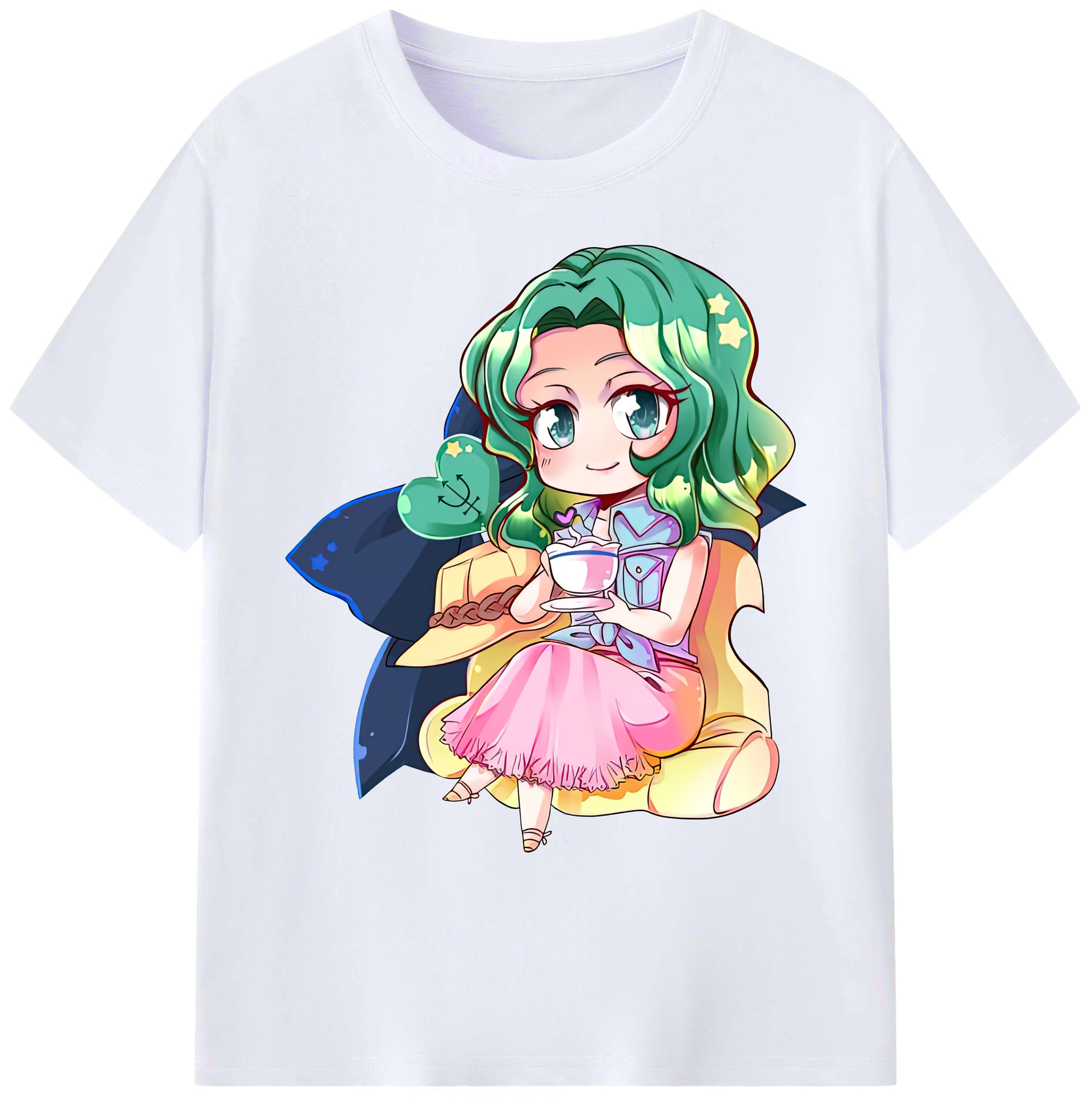 （画像用） 美少女戦士セーラームーン 海王 みちる（かいおう みちる） Sailor Moon Kaiou Michiru 綿100％ メンズ半袖Tシャツ｜肌触りやわらか＆通気性