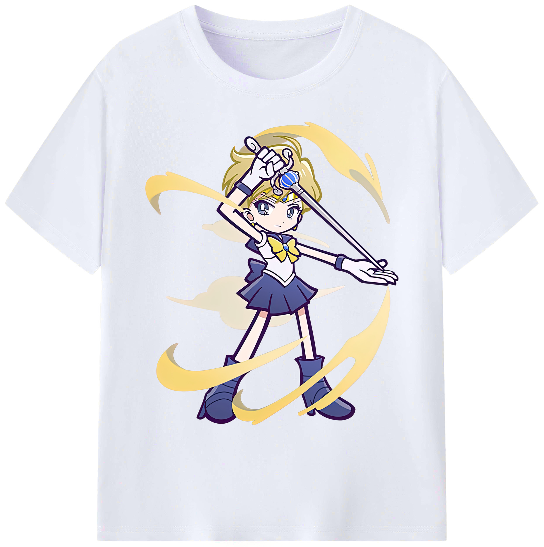 （画像用） 美少女戦士セーラームーン 天王はるか Sailor Moon Tenoh Haruka 綿100％ メンズ半袖Tシャツ｜肌触りやわらか＆通気性