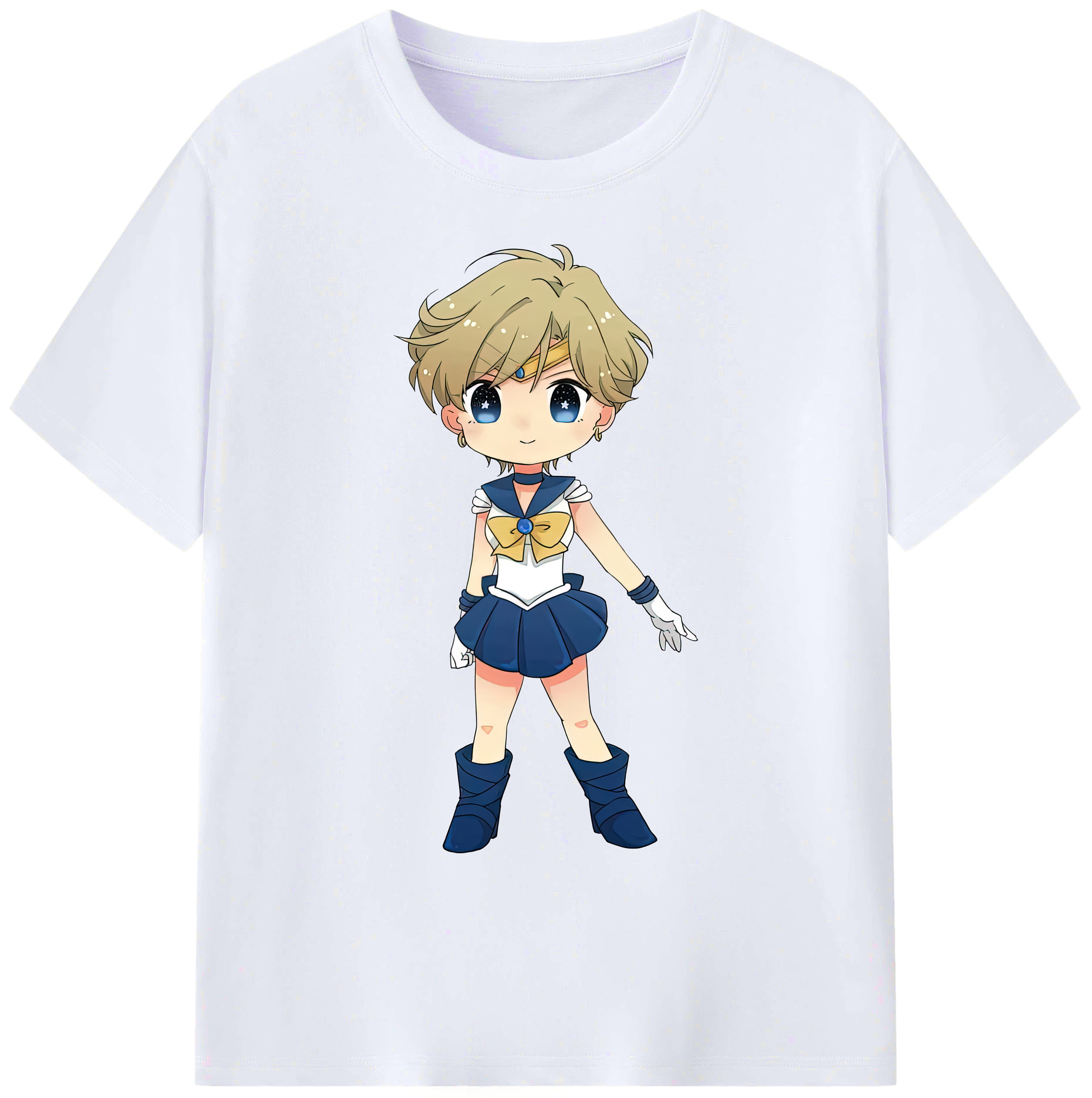（画像用） 美少女戦士セーラームーン 天王はるか Sailor Moon Tenoh Haruka 綿100％ メンズ半袖Tシャツ｜肌触りやわらか＆通気性